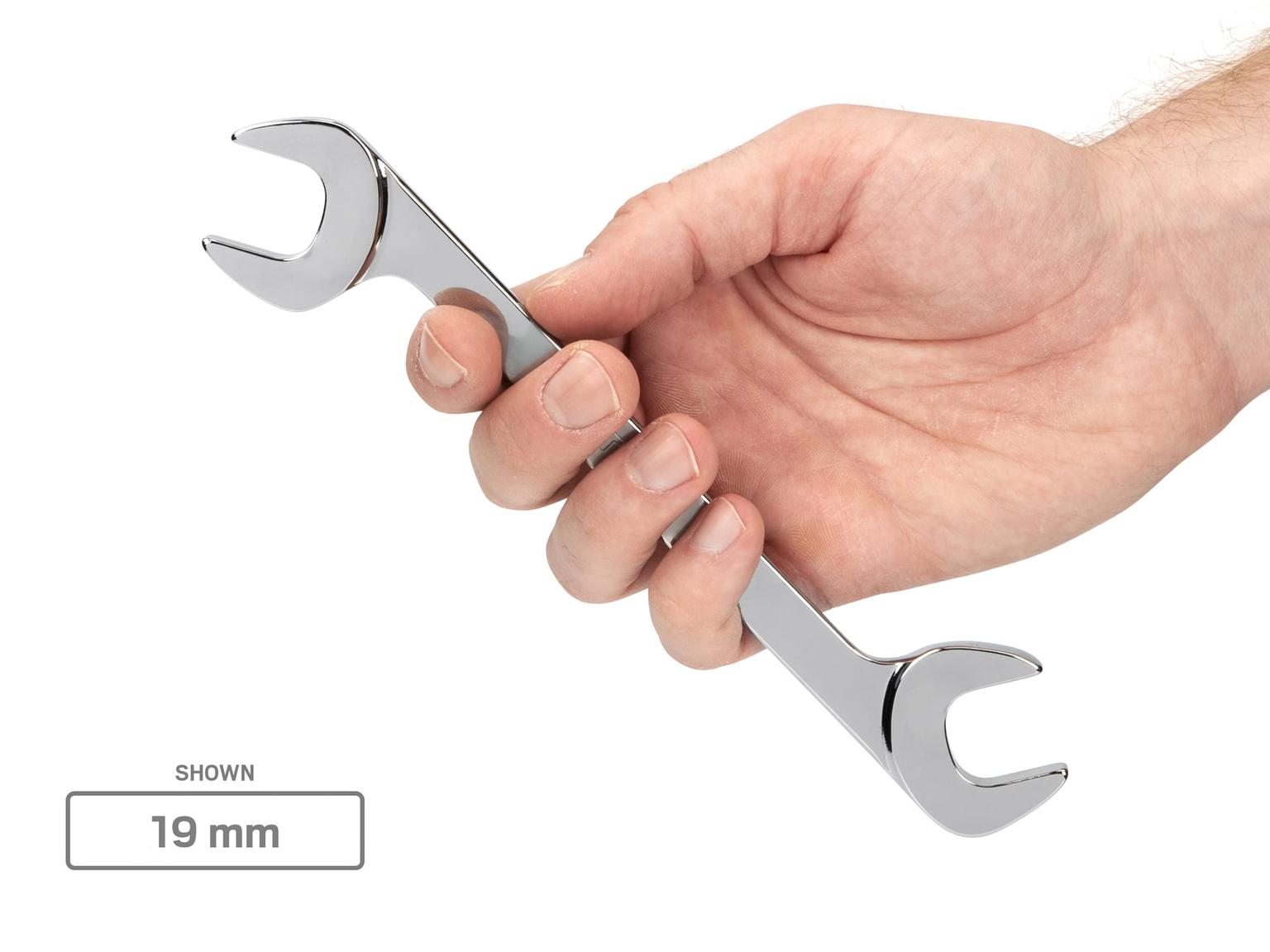 TEKTON WAE90205-T Angle Head Open End Wrench Set, 12-Piece (8 - 19 mm)