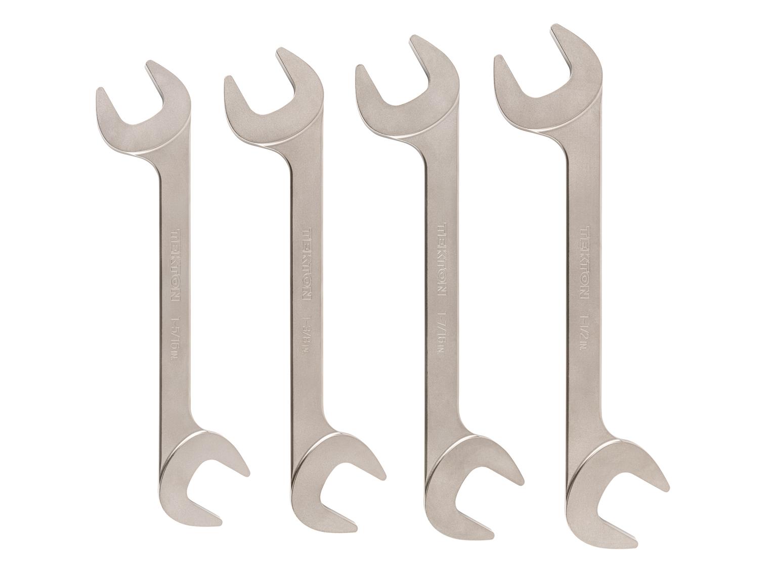 4-Piece Angle Head Open End Wrench Set | TEKTON | Made in USA