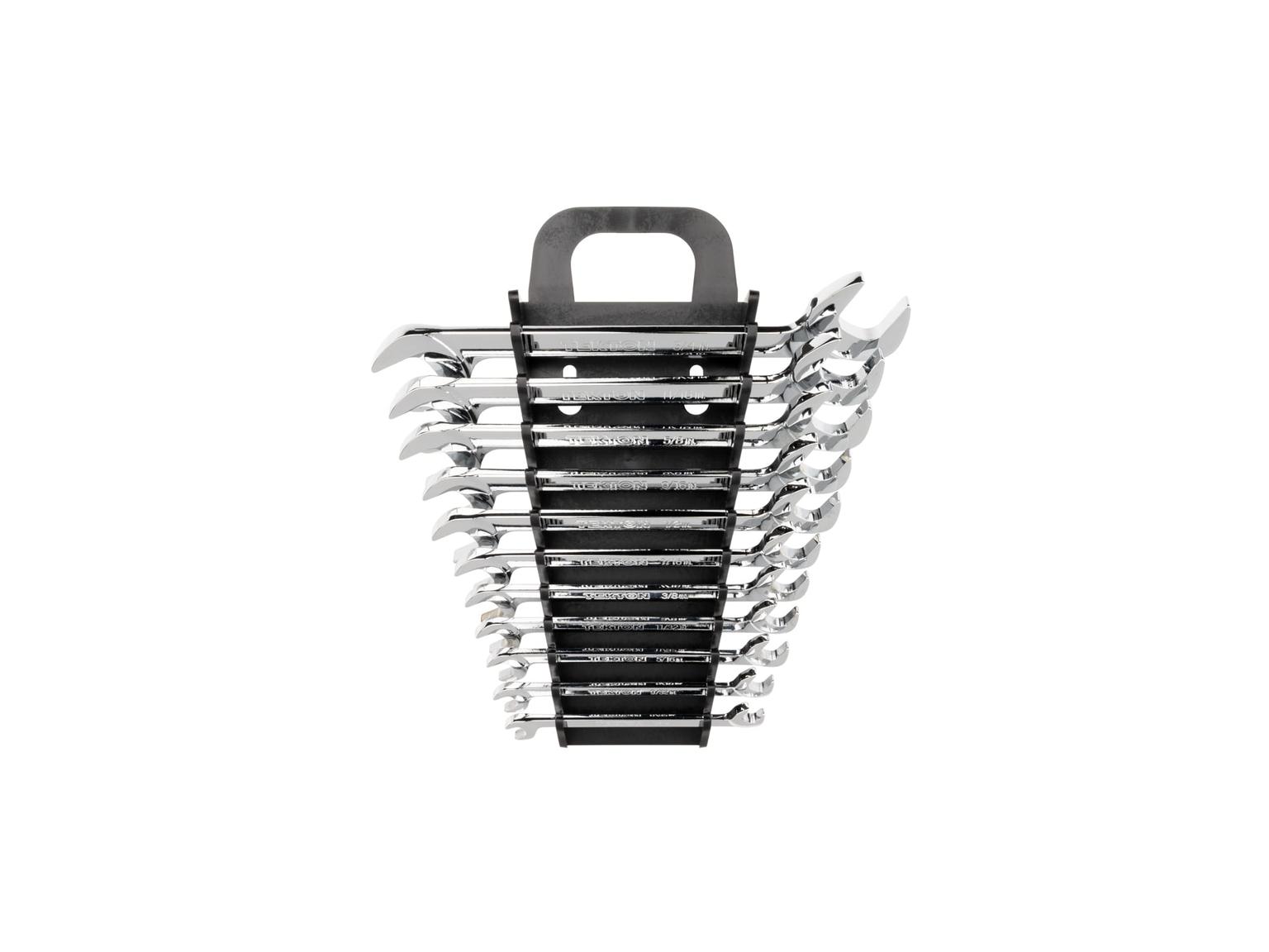 Angle Head Open End Wrench Set, 11-Piece (1/4-3/4 in.) with Holder