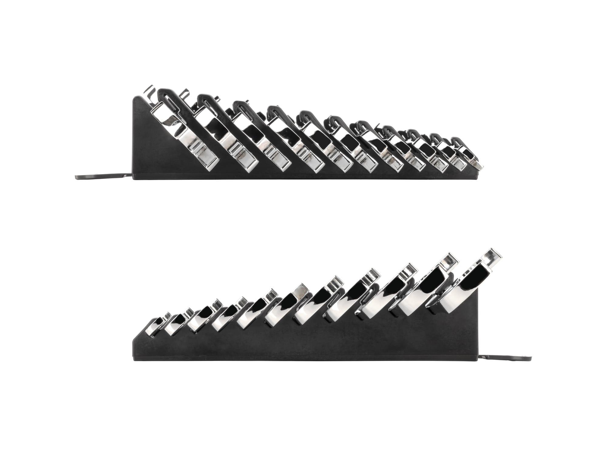 TEKTON WAE91103-T Angle Head Open End Wrench Set with Holder, 11-Piece (1/4 - 3/4 in.)