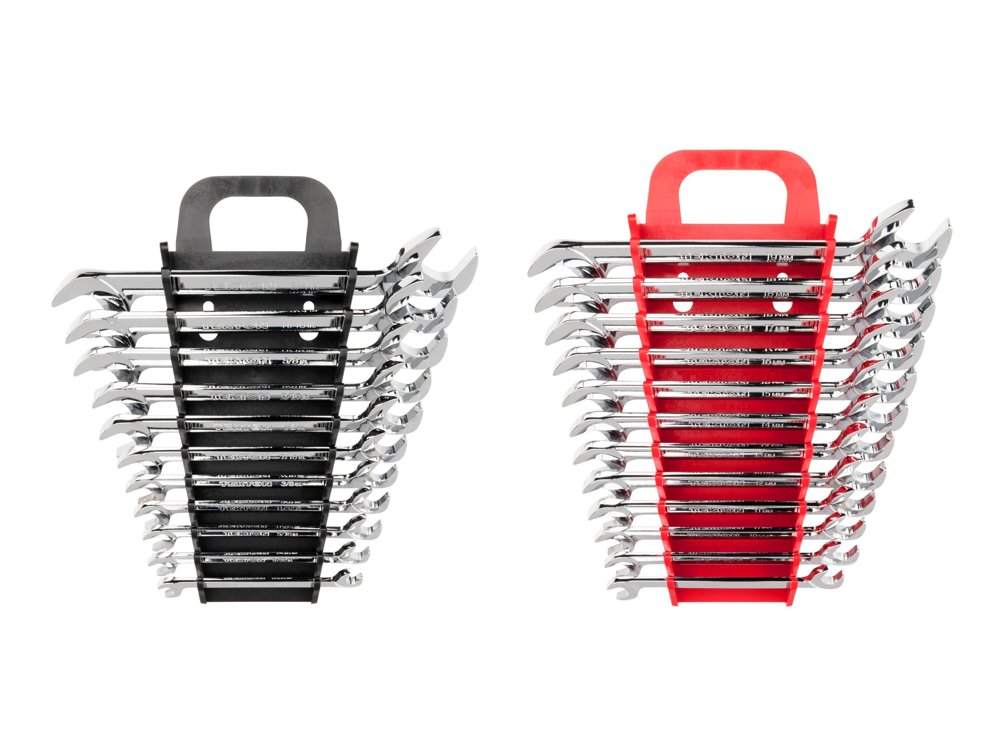 TEKTON Angle Head Open End Wrench Set With Holder, 16-Piece (10-27