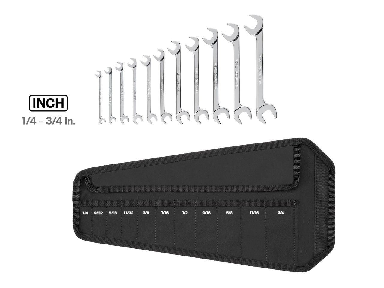 11Piece Angle Head Wrench Set with Pouch TEKTON Made in USA
