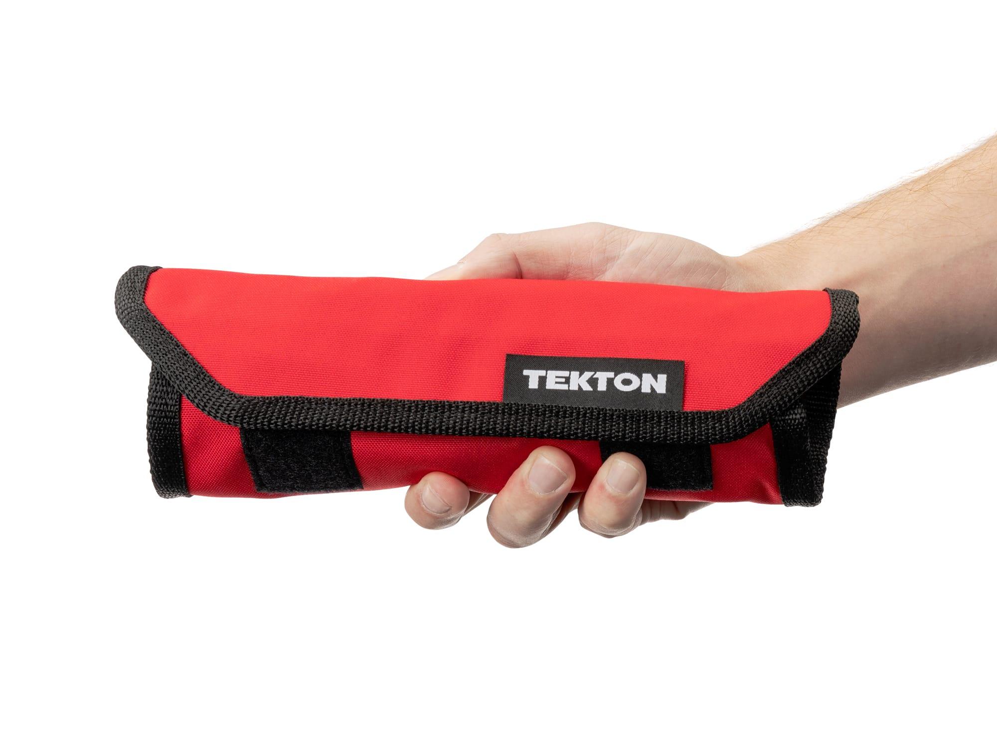 TEKTON WAE92201-T Angle Head Open End Wrench Set with Pouch, 12-Piece (8 - 19 mm)