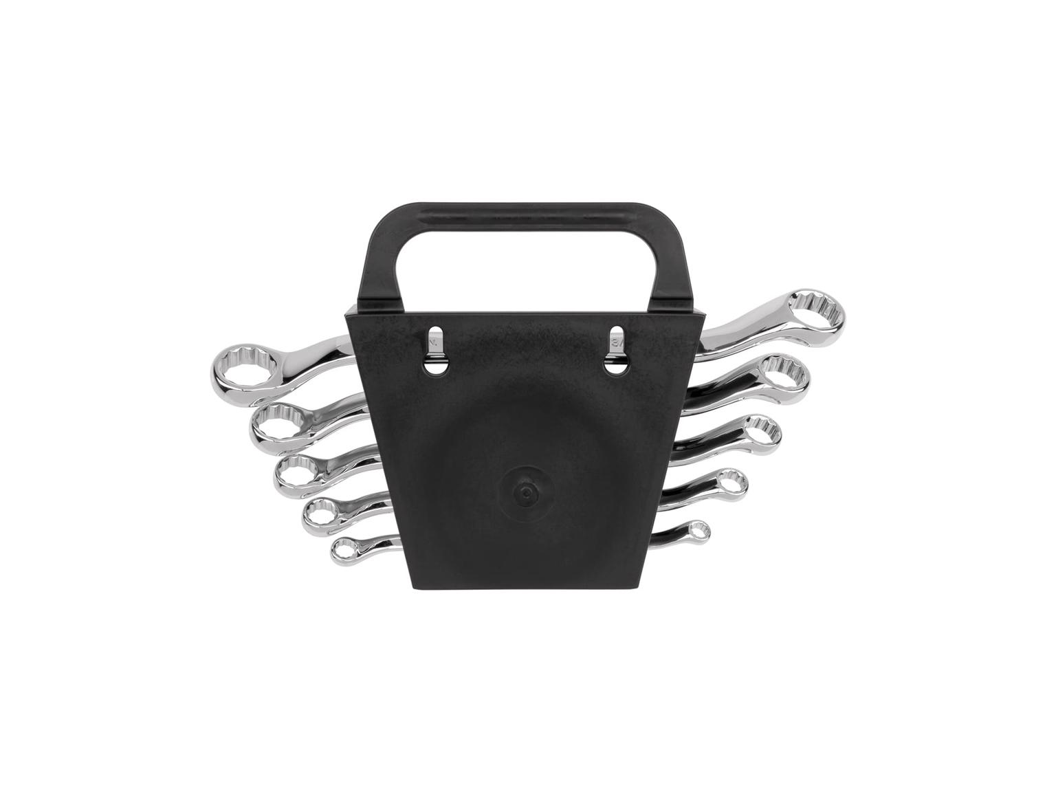 TEKTON WBE23405-T 45-Degree Offset Box End Wrench Set with Holder, 5-Piece (1/4-13/16 in.)