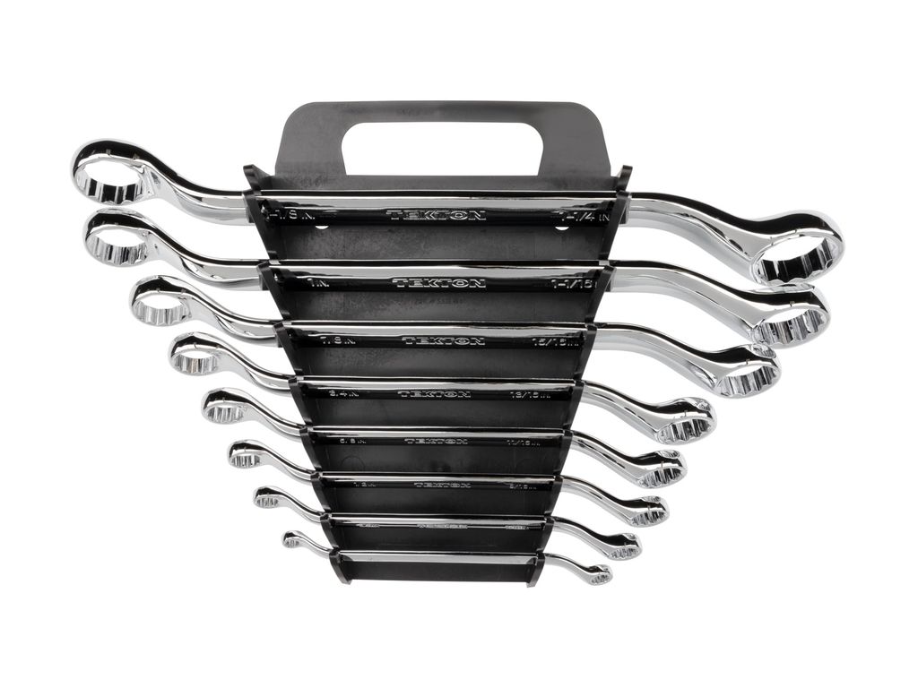 8Piece 45Degree Offset Box End Wrench Set with Holder TEKTON