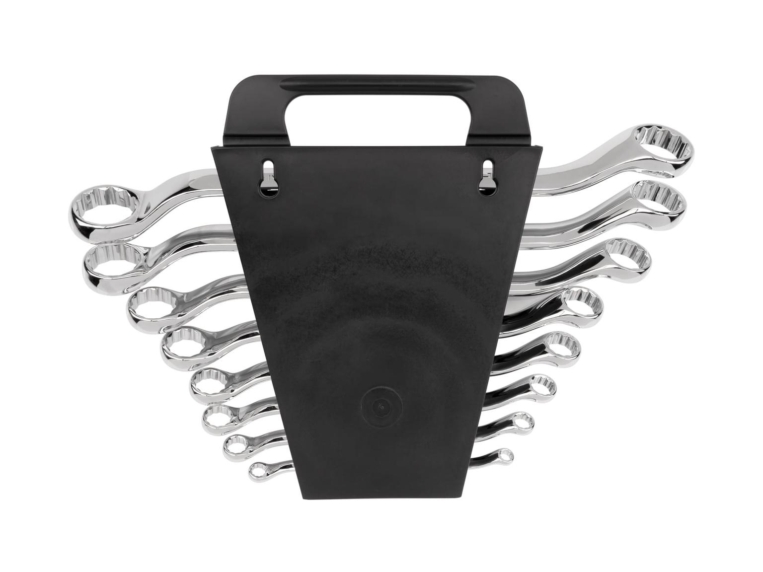 TEKTON WBE23408-T 45-Degree Offset Box End Wrench Set with Holder, 8-Piece (1/4 - 1-1/4 in.)
