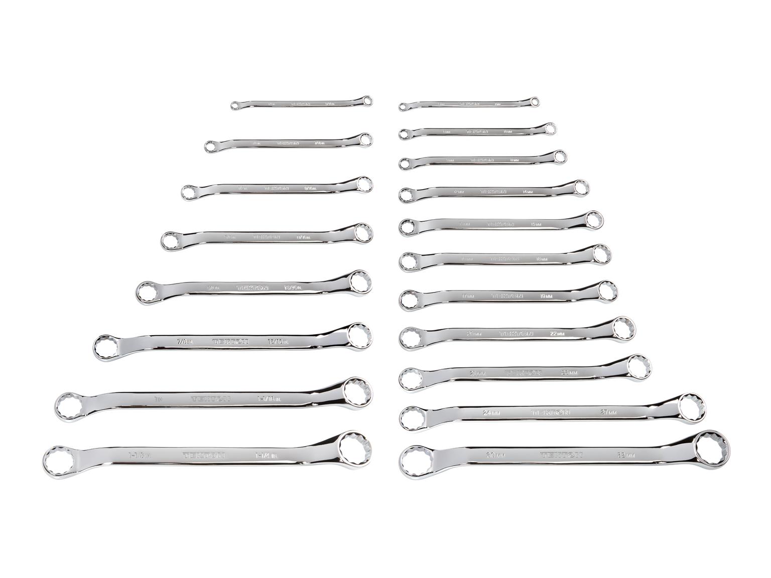 TEKTON WBE90302-T 45-Degree Offset Box End Wrench Set, 19-Piece (1/4 - 1-1/4 in., 6 - 32 mm)