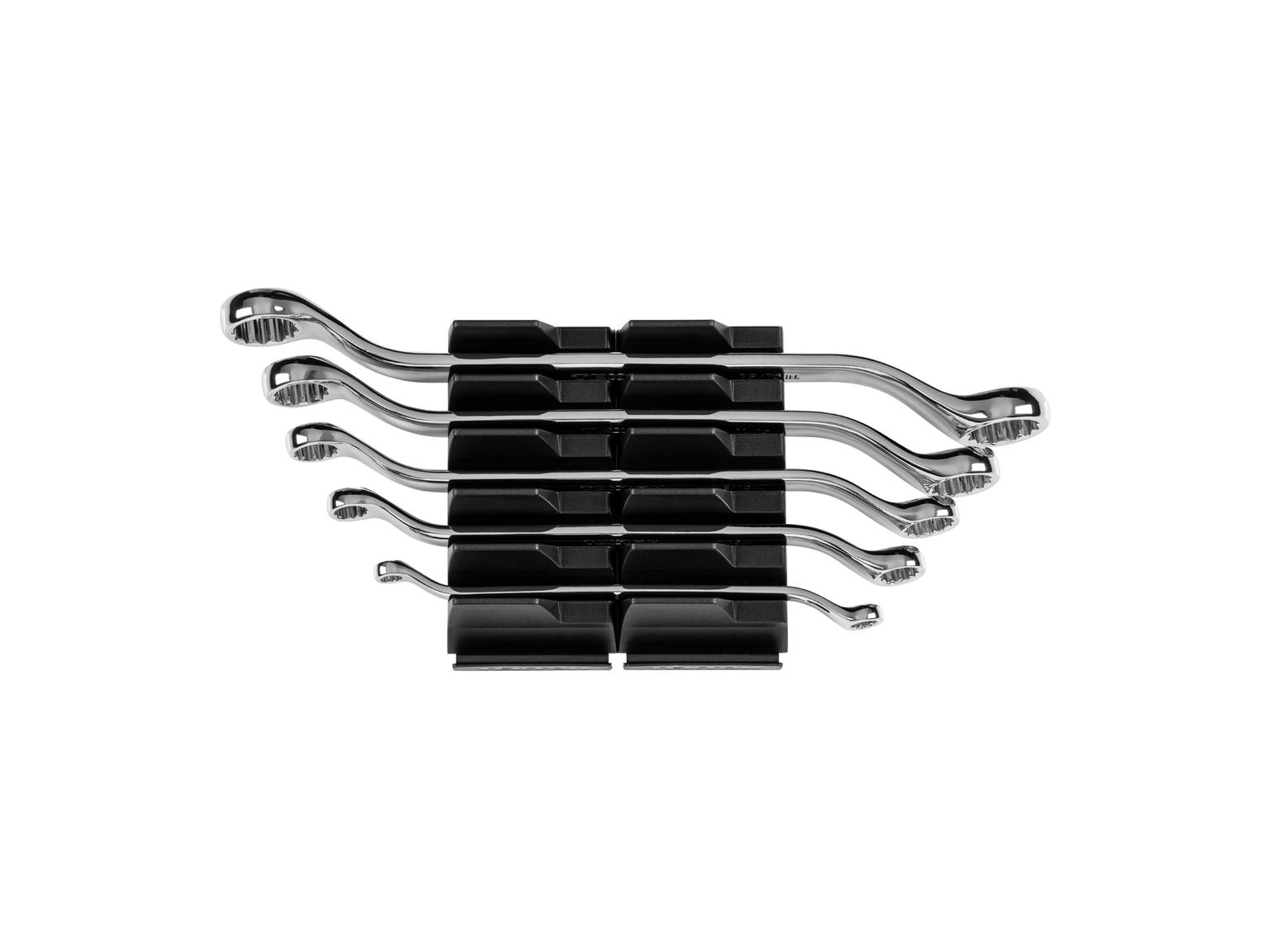 TEKTON WBE95101-T 45-Degree Offset Box End Wrench Set with Modular Slotted Organizer, 5-Piece (1/4-13/16 in.)