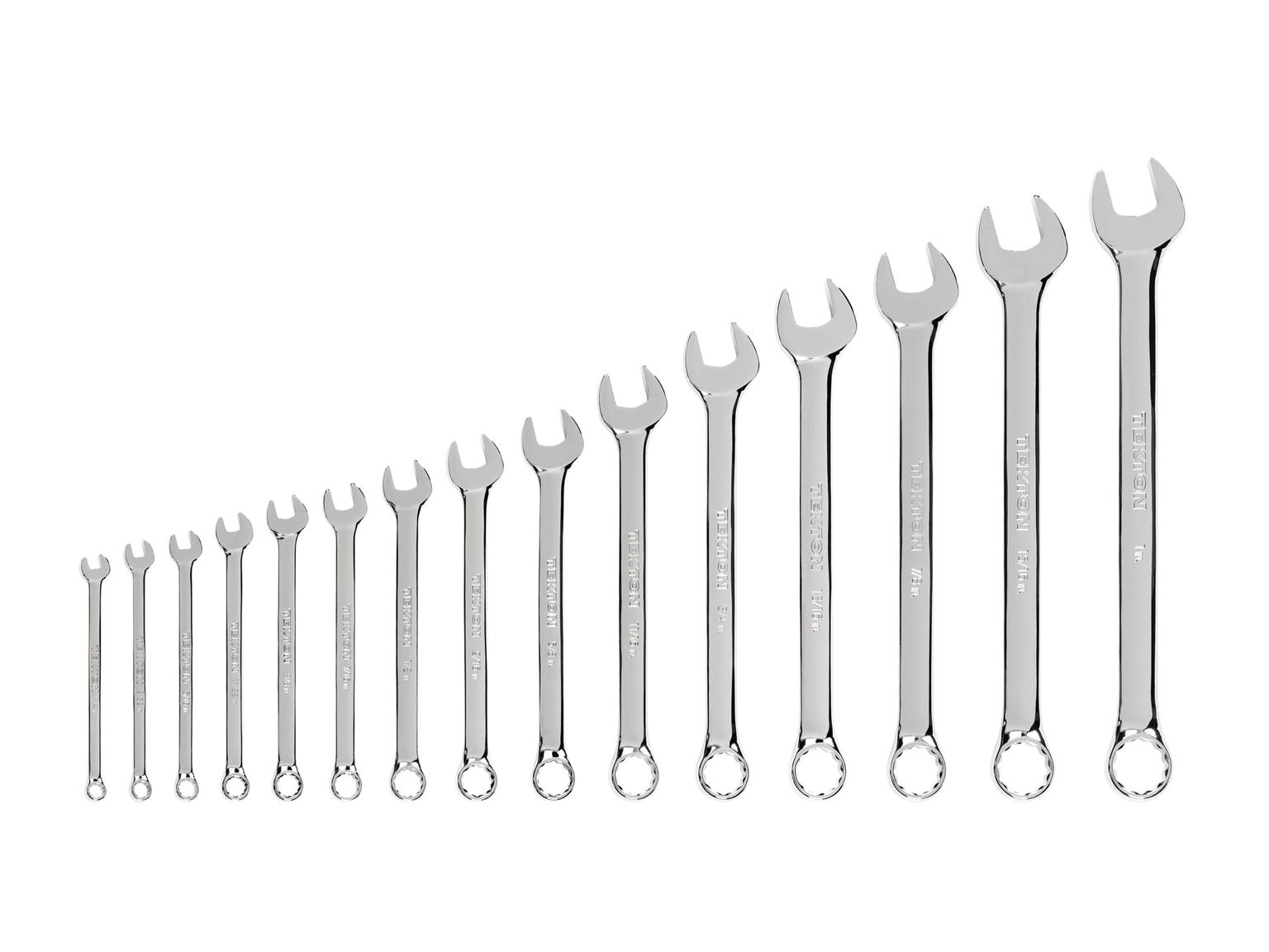 TEKTON WCB90106-T Combination Wrench Set, 15-Piece (1/4 - 1 in.)