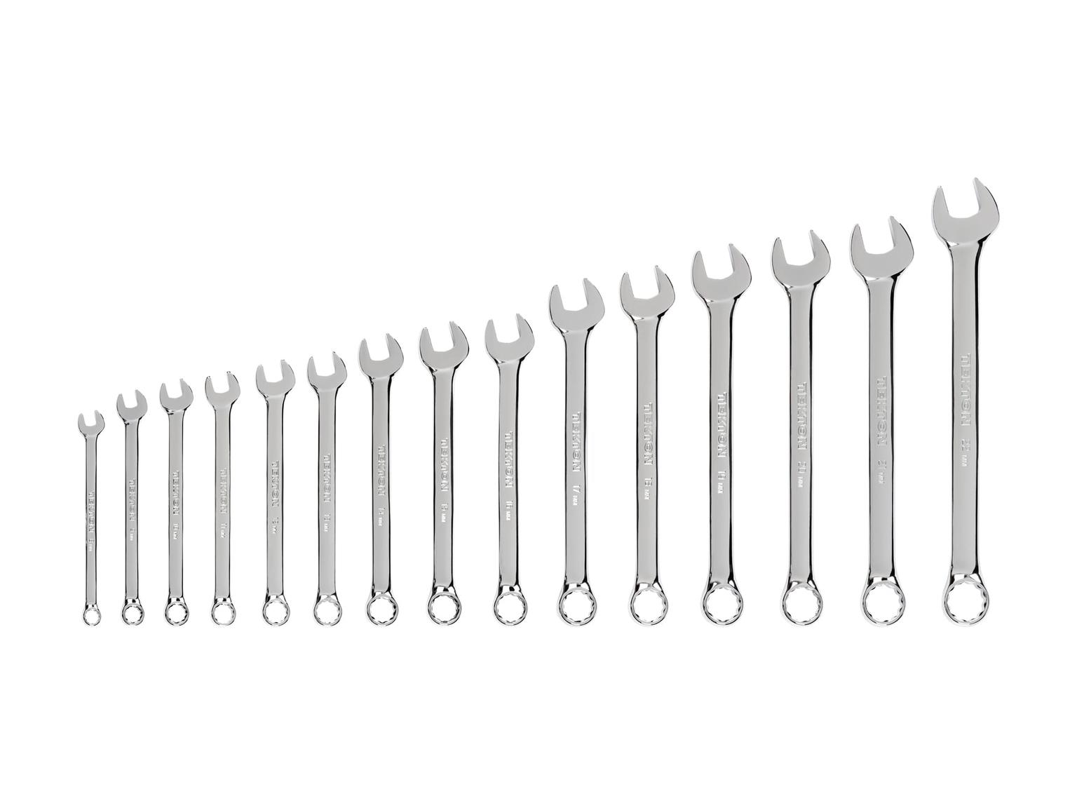 TEKTON WCB90207-T Combination Wrench Set, 15-Piece (8 - 22 mm)