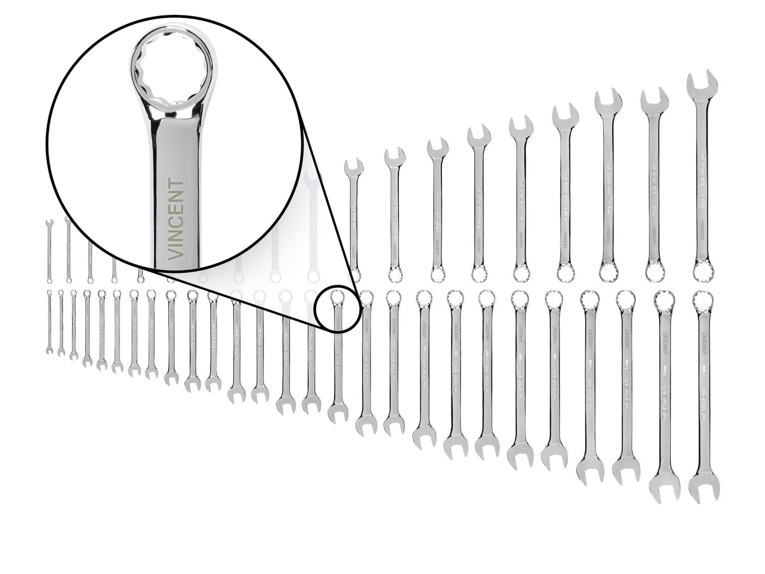 TEKTON WCB90301P Personalized Combination Wrench Set, 46-Piece (1/4 - 1-1/4 in., 6-32 mm)