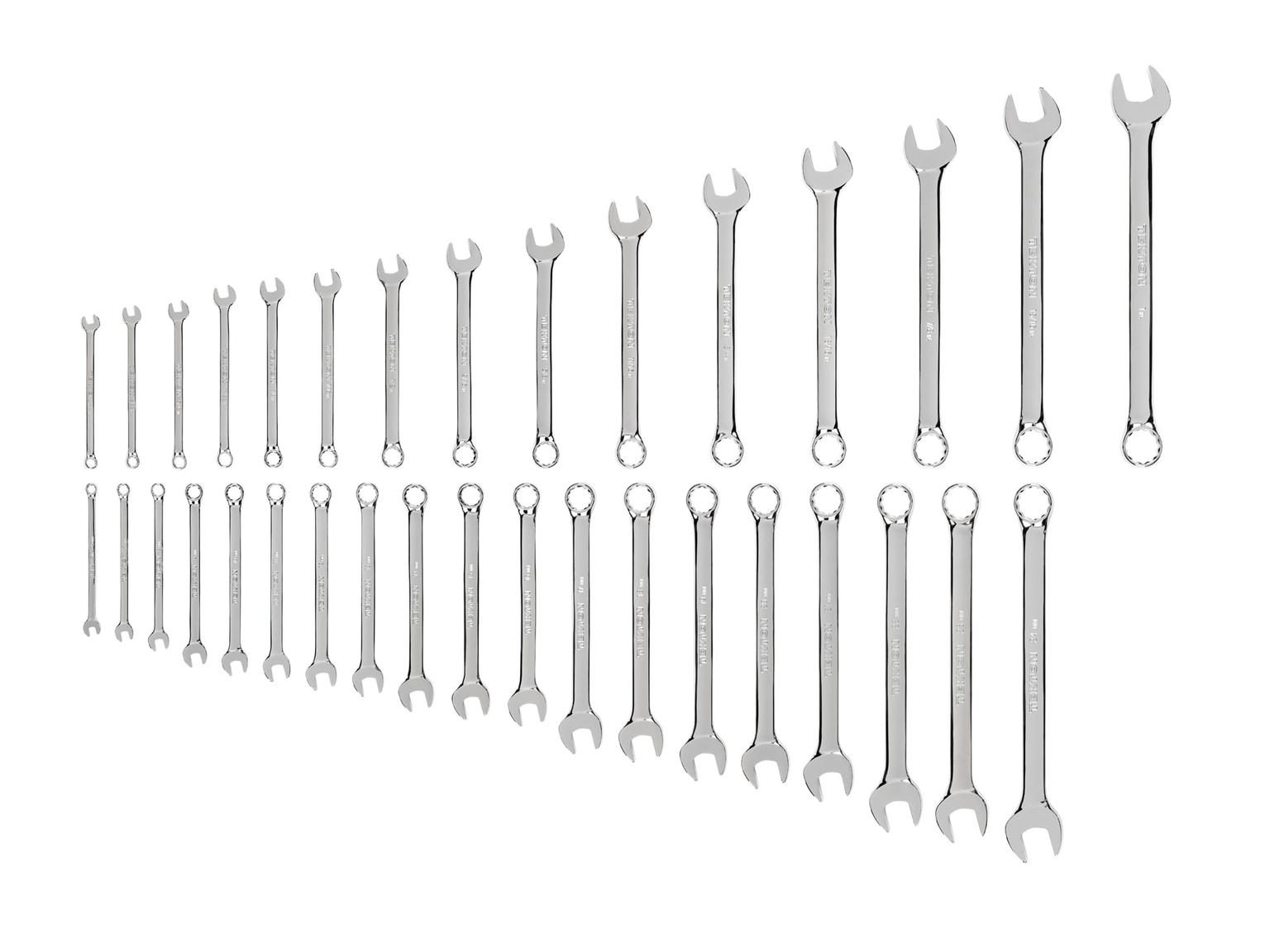 TEKTON WCB90302-T Combination Wrench Set, 34-Piece (1/4 - 1 in., 6 - 24 mm)