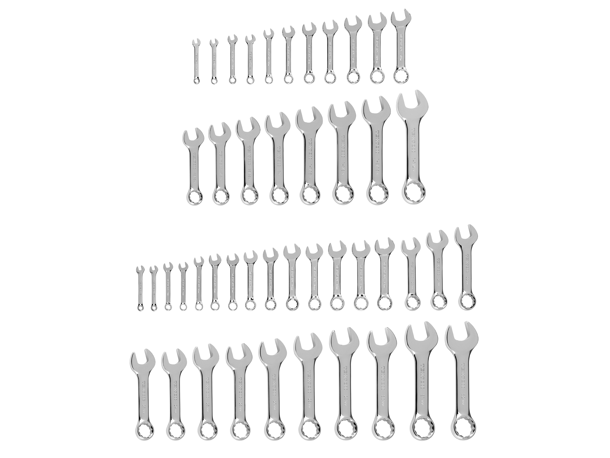 Stubby Combination Wrench Set, 41-Piece (Common Sizes) | TEKTON