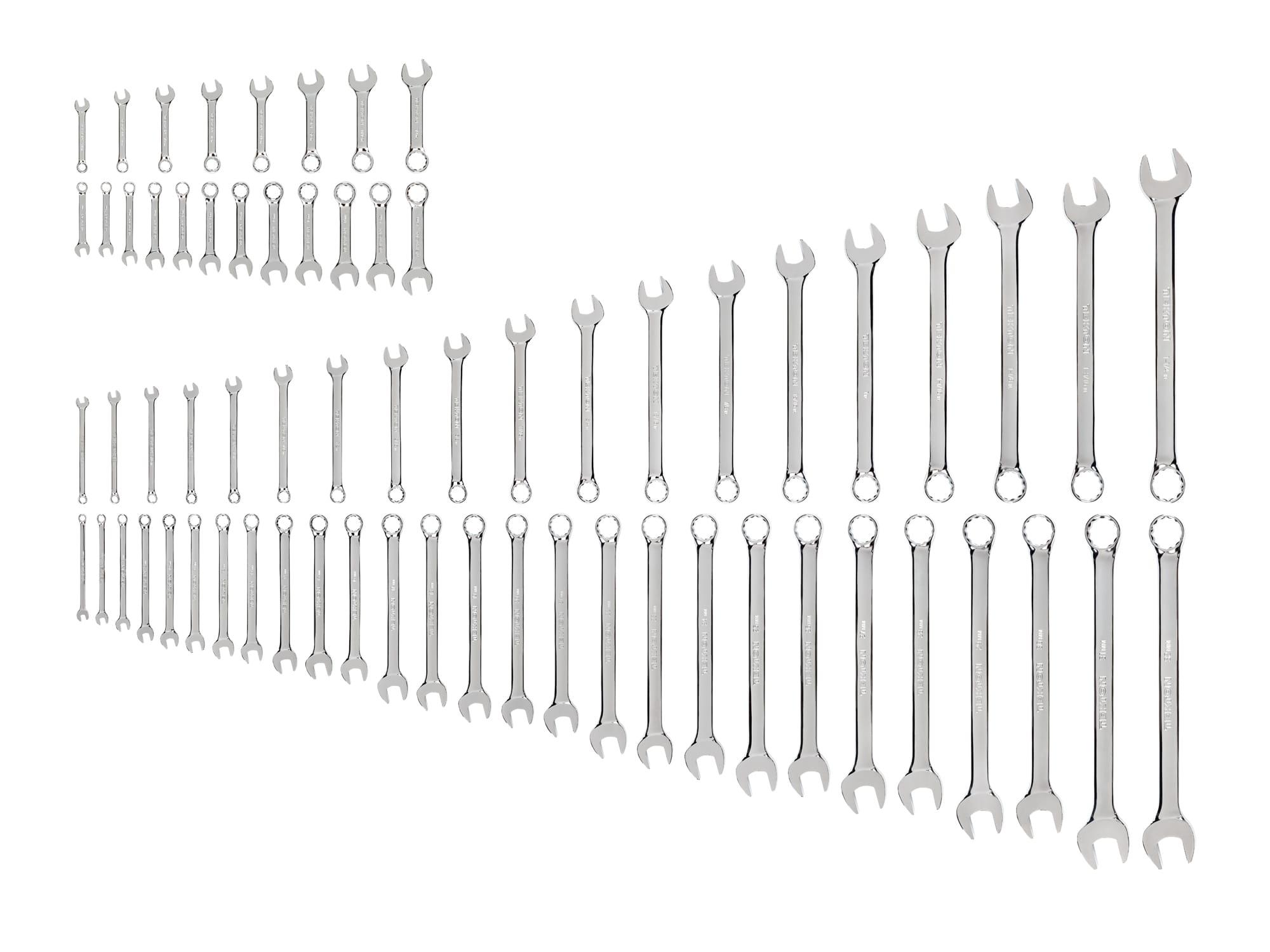 TEKTON WCB90902-T Stubby and Standard Length Combination Wrench Set, 66-Piece (1/4 - 1-1/4 in., 6-32 mm)