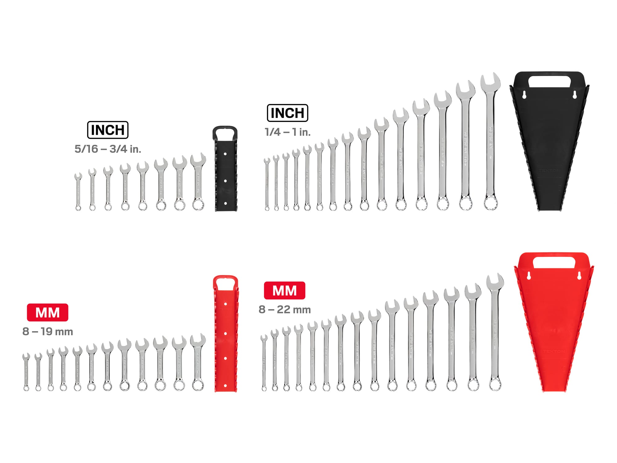 TEKTON Stubby and Standard Length Combination Wrench Set， 50