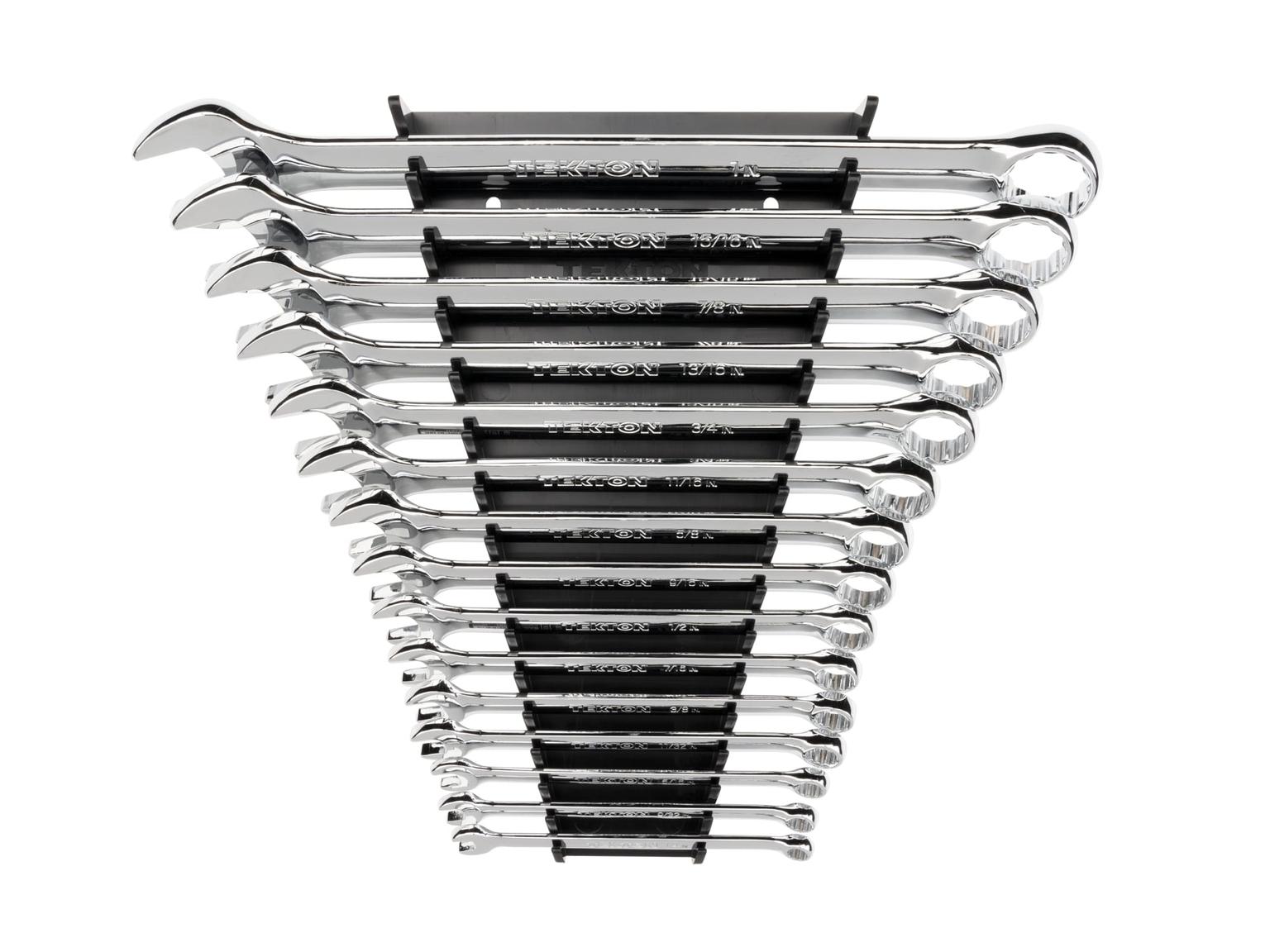 Combination Wrench Set, 15-Piece (Rack)
