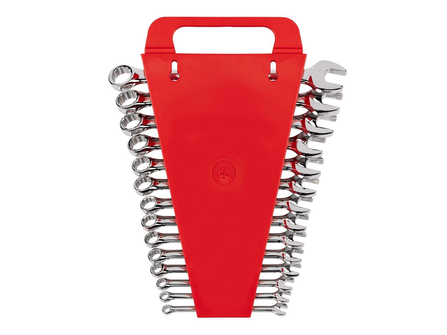 TEKTON WCB92201-T Combination Wrench Set with Holder, 14-Piece (6 - 19 mm)