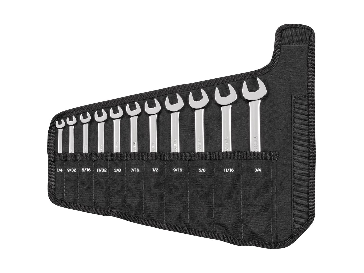 TEKTON WCB94101-T Combination Wrench Set with Pouch, 11-Piece (1/4 - 3/4 in.)