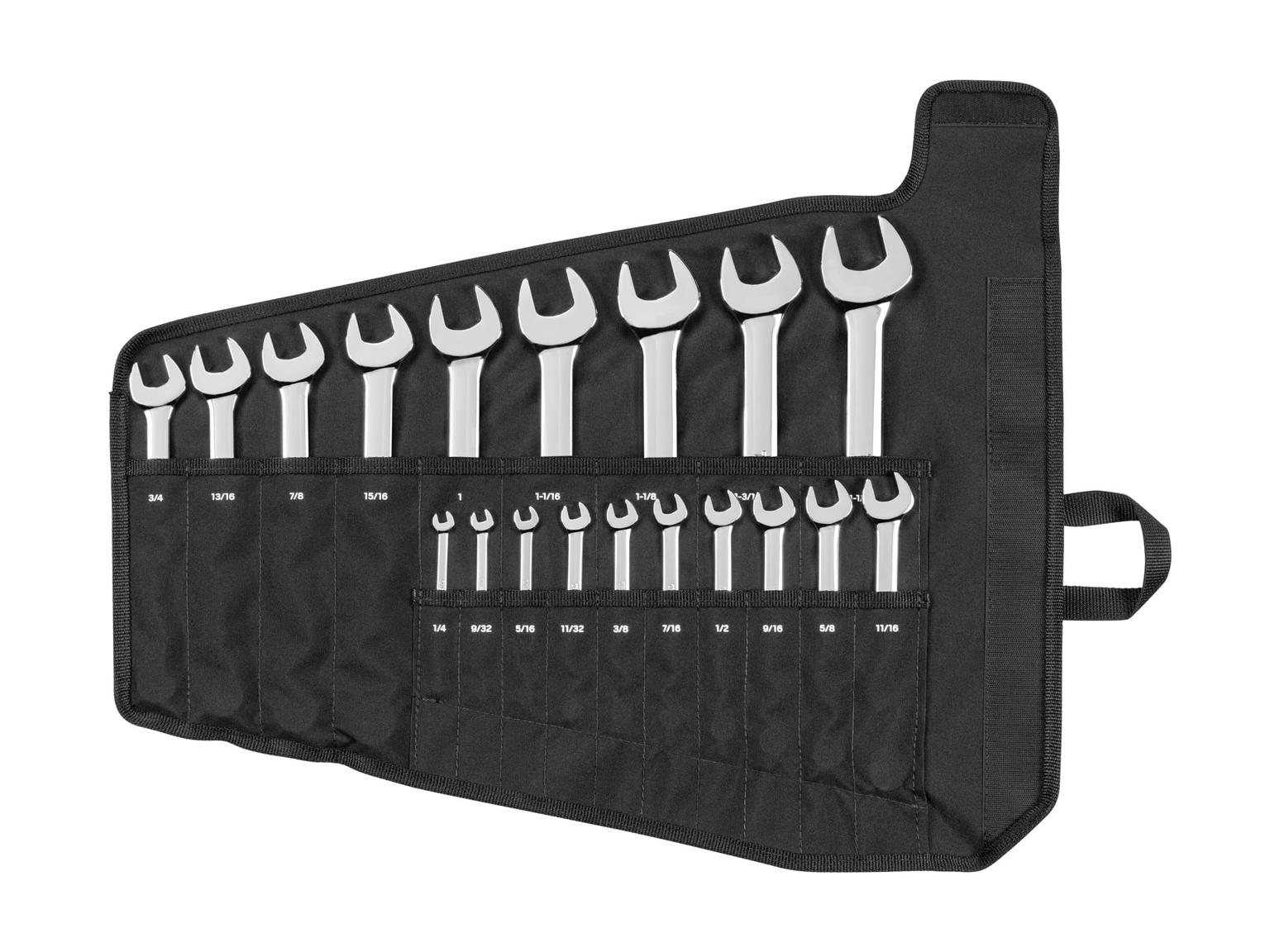 TEKTON WCB94103-T Combination Wrench Set with Pouch, 19-Piece (1/4 - 1-1/4 in.)
