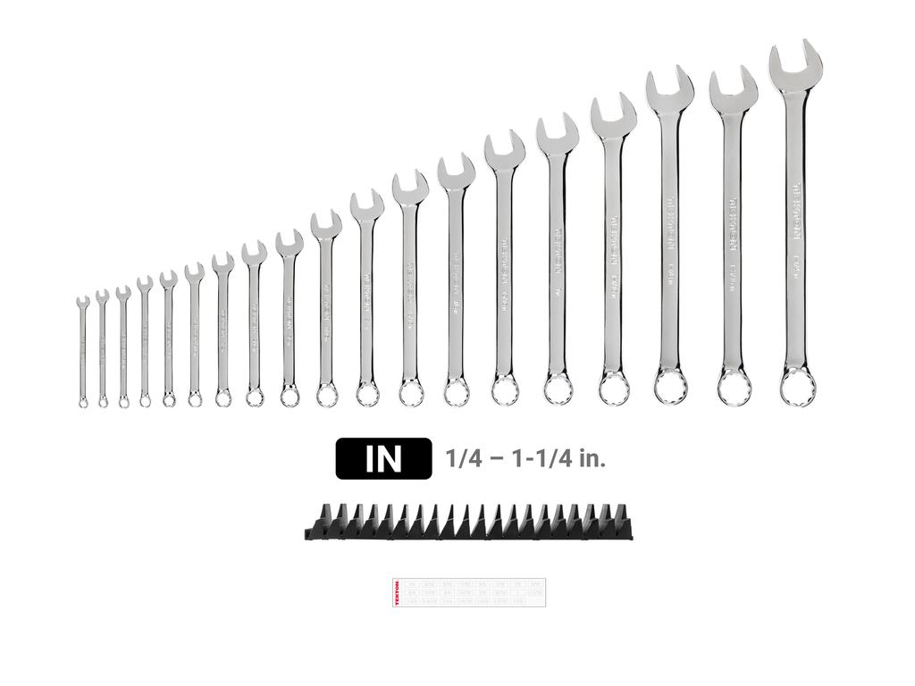 19-Piece Inch Wrench Set with Wrench Organizer | TEKTON