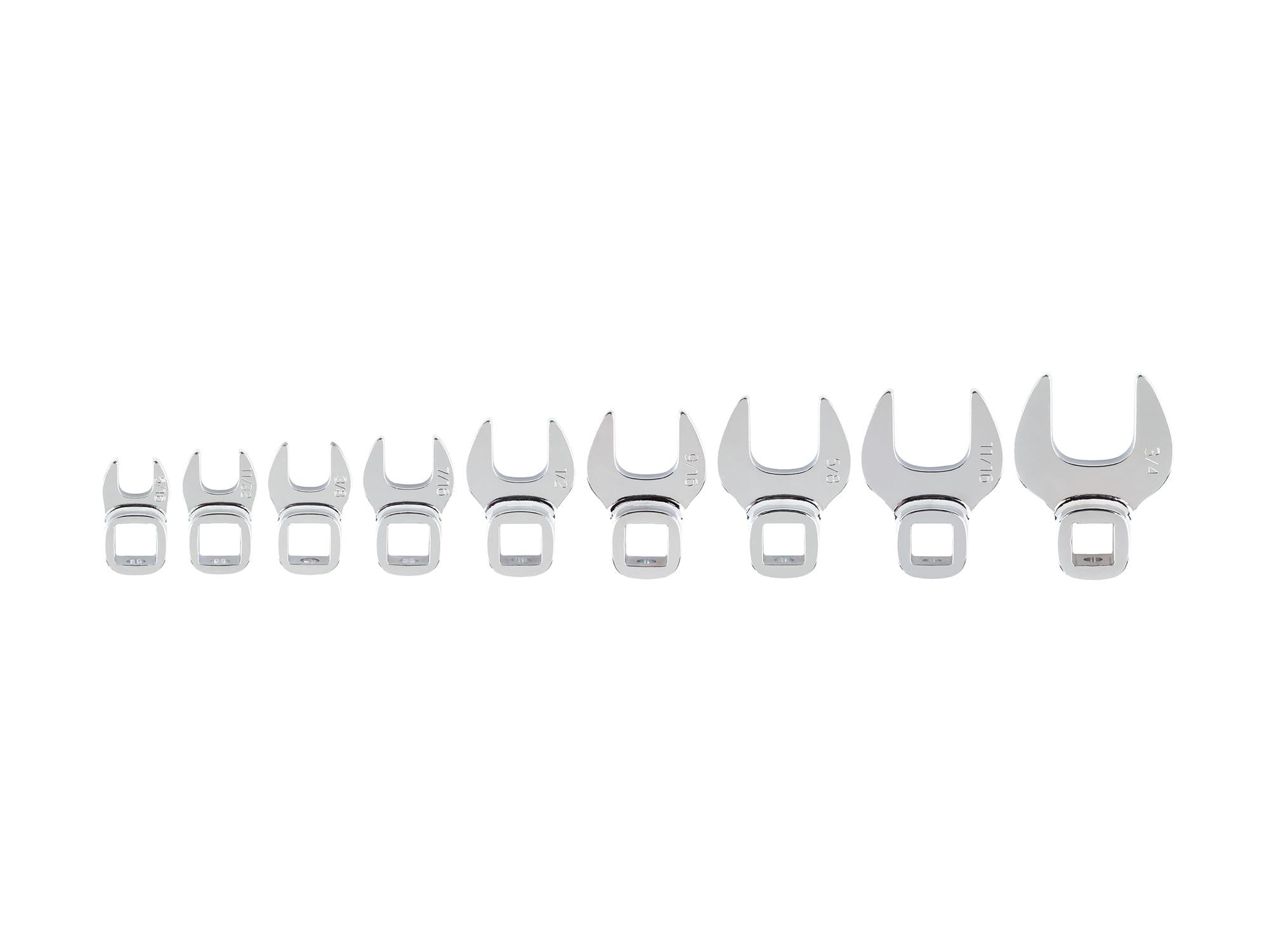TEKTON WCF90101-T 3/8 Inch Drive Crowfoot Wrench Set, 9-Piece (5/16-3/4 in.)
