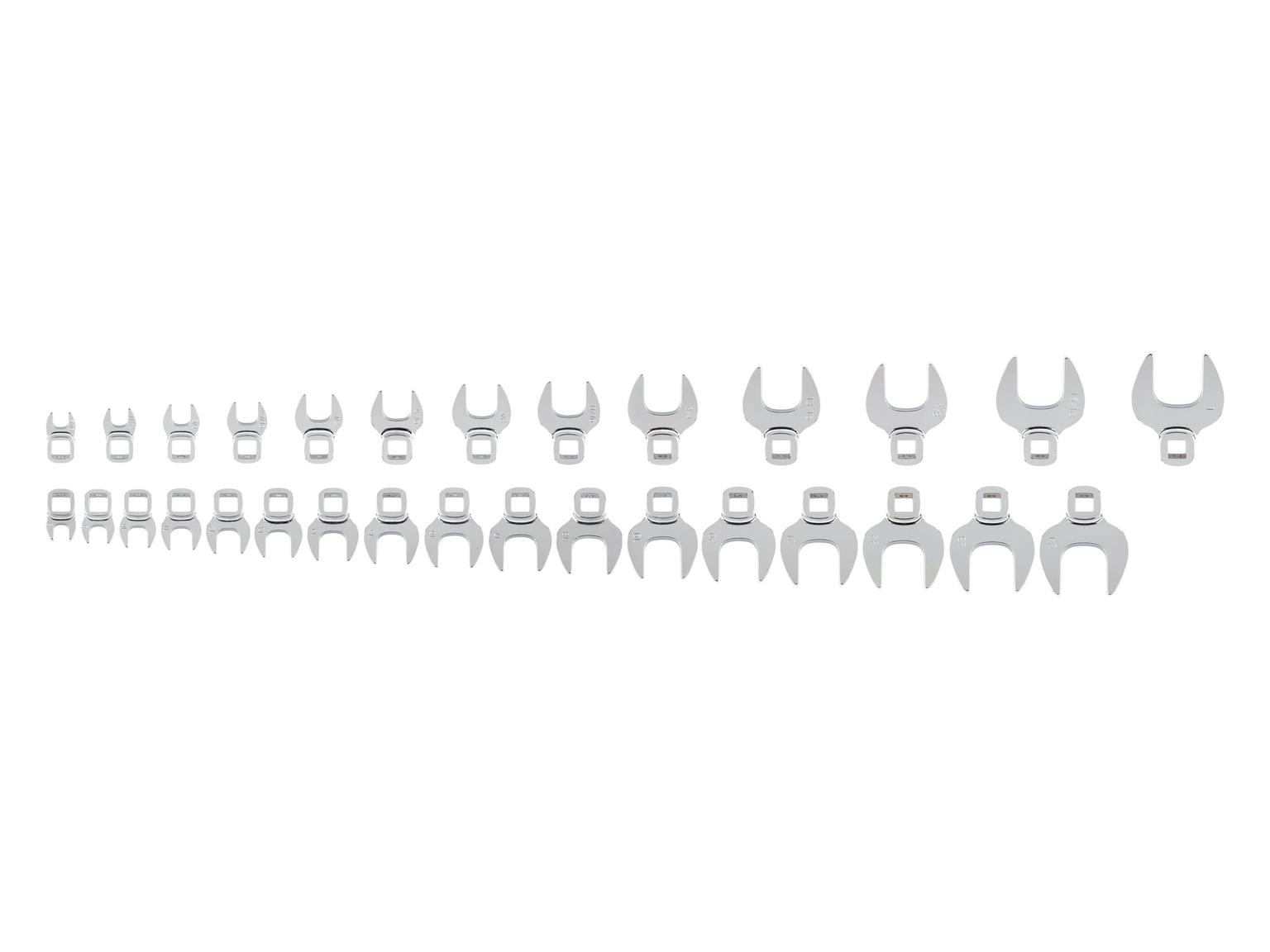 TEKTON WCF90301-T 3/8 Inch Drive Crowfoot Wrench Set, 30-Piece (5/16-1 in., 8-24 mm)