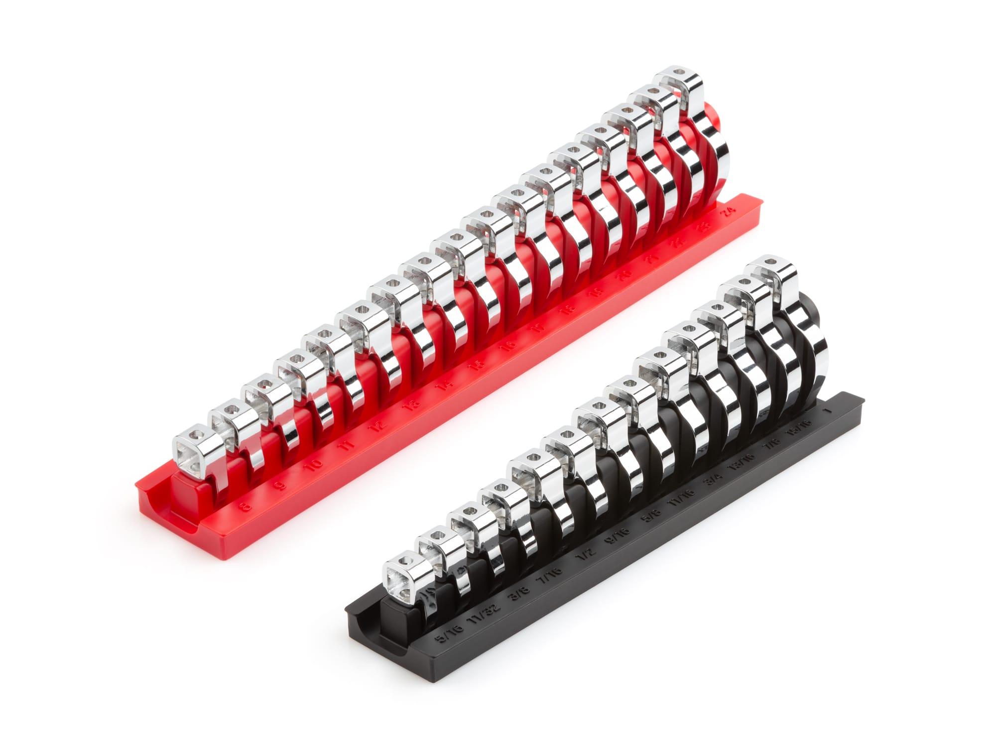 TEKTON WCF92301-T 3/8 Inch Drive Crowfoot Wrench Set with Racks, 30-Piece (5/16-1 in., 8-24 mm)