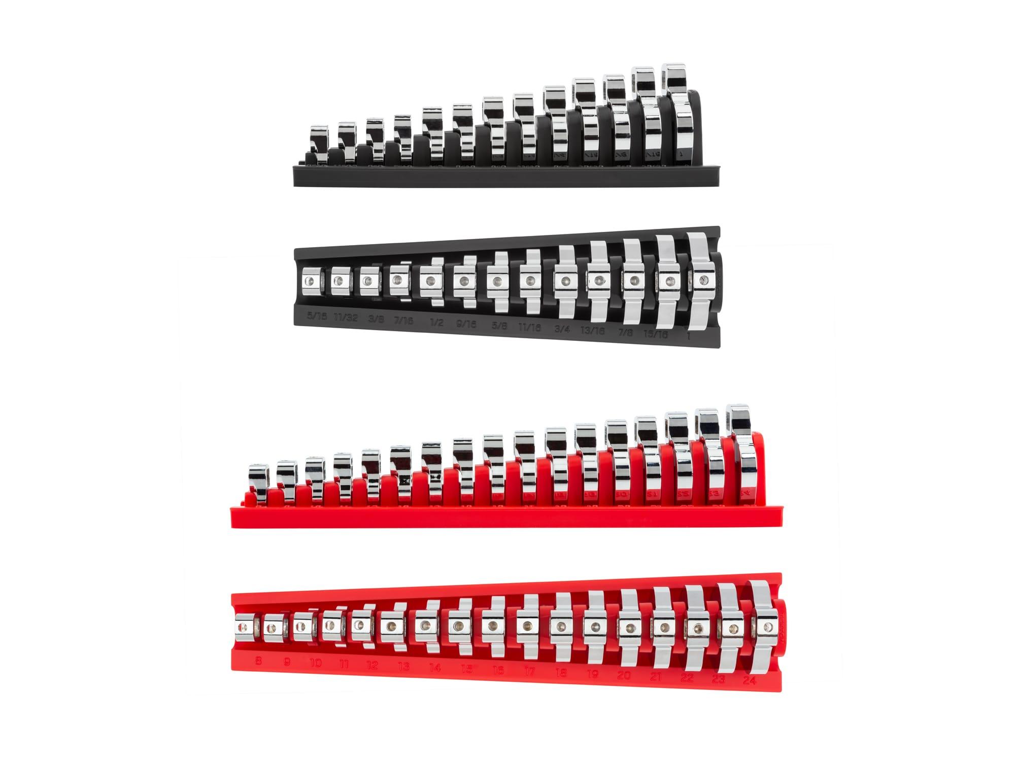 TEKTON WCF92301-T 3/8 Inch Drive Crowfoot Wrench Set with Racks, 30-Piece (5/16-1 in., 8-24 mm)