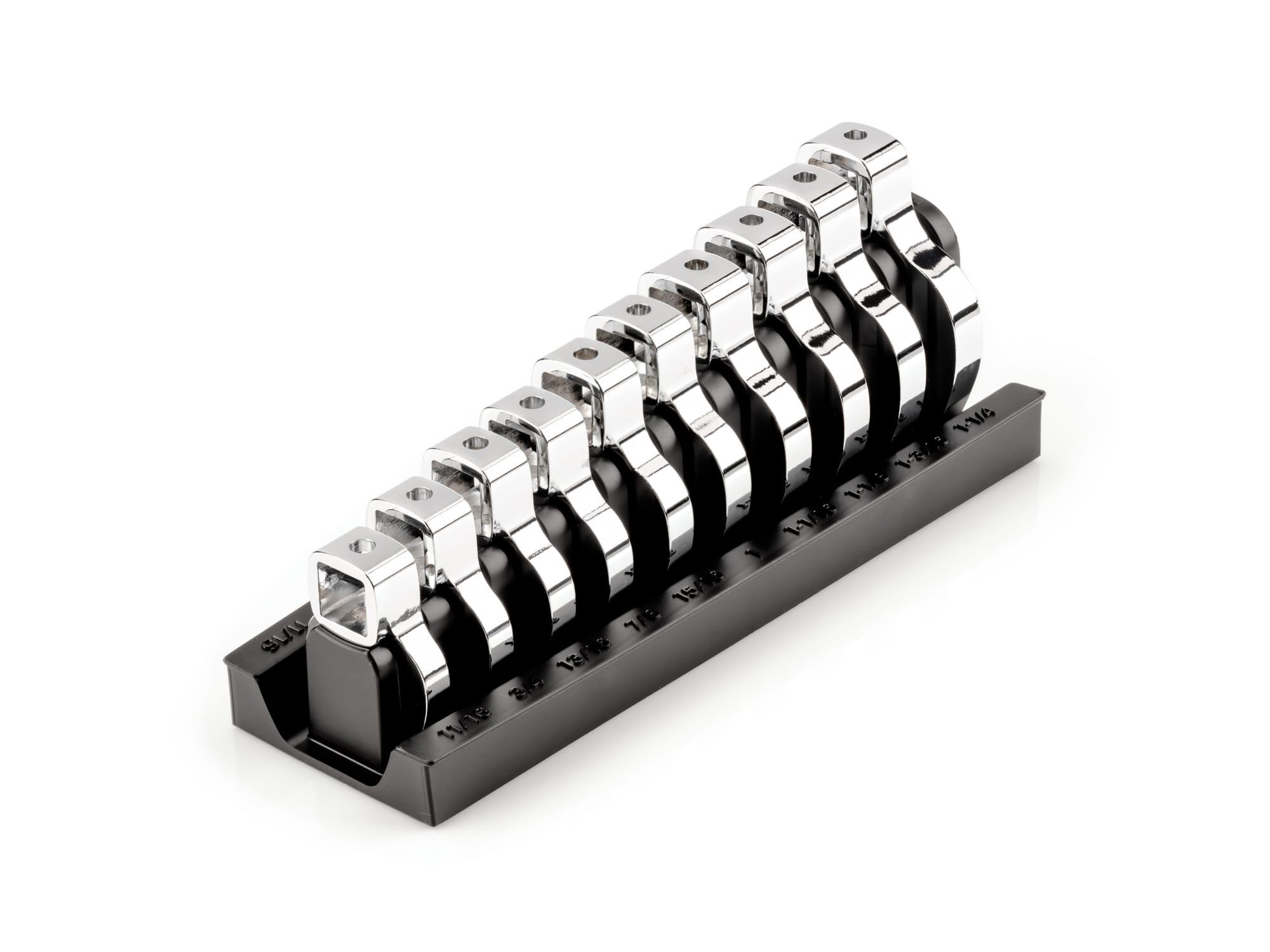 TEKTON WCF92401-T 1/2 Inch Drive Crowfoot Wrench Set with Rack, 10-Piece (11/16 - 1-1/4 in.)