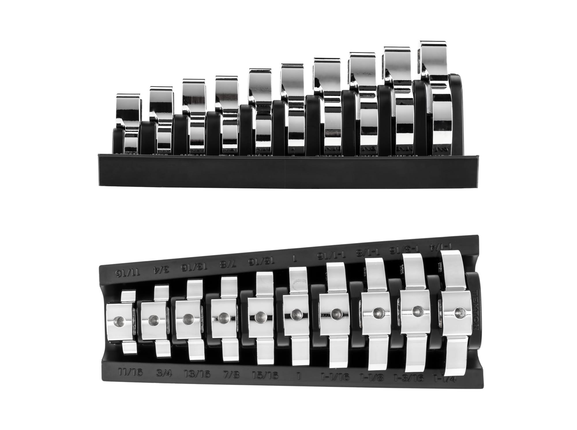 TEKTON WCF92401-T 1/2 Inch Drive Crowfoot Wrench Set with Rack, 10-Piece (11/16 - 1-1/4 in.)