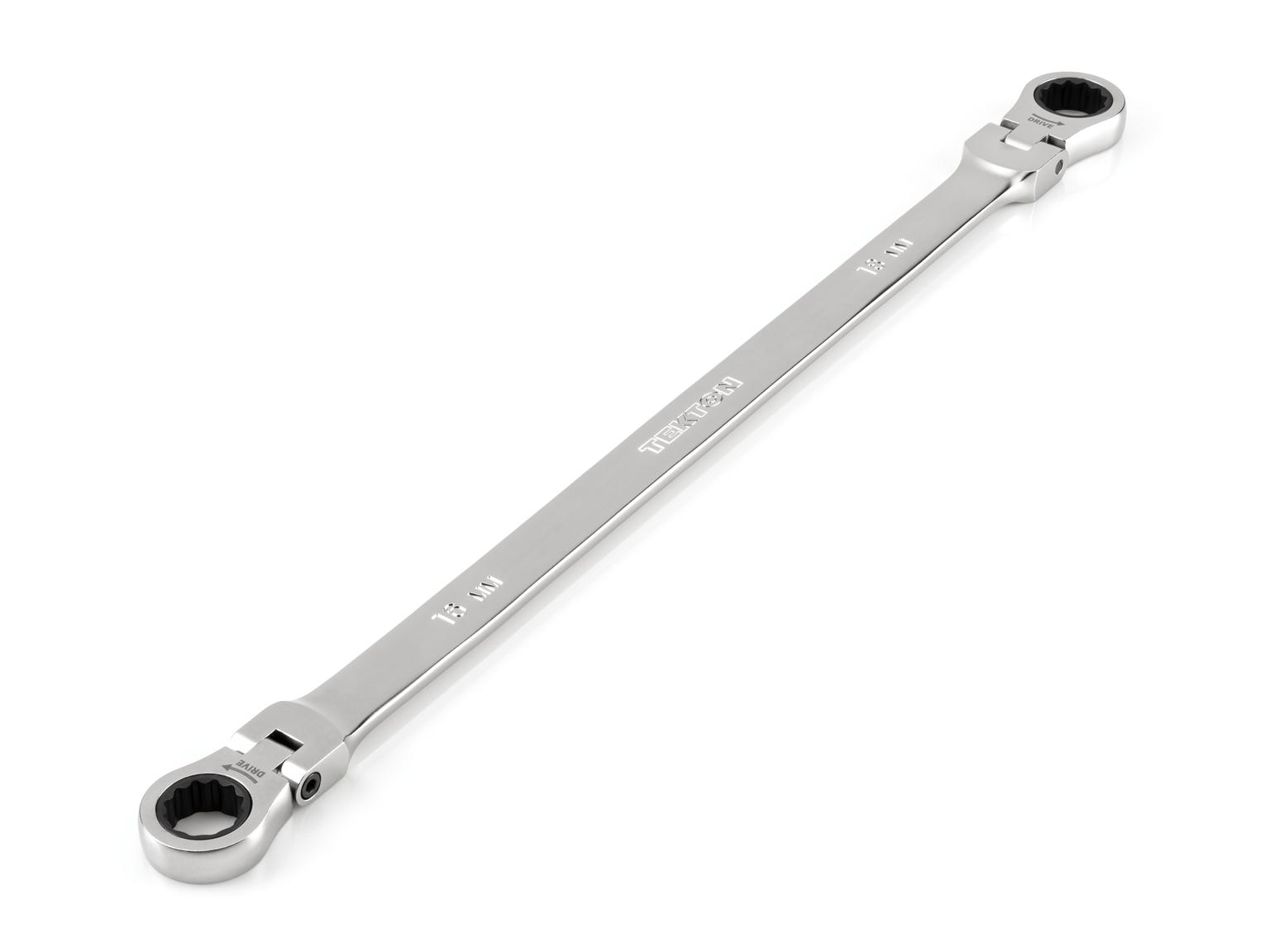 TEKTON WRB36416-T 16 x 18 mm Long Flex 12-Point Ratcheting Box End Wrench