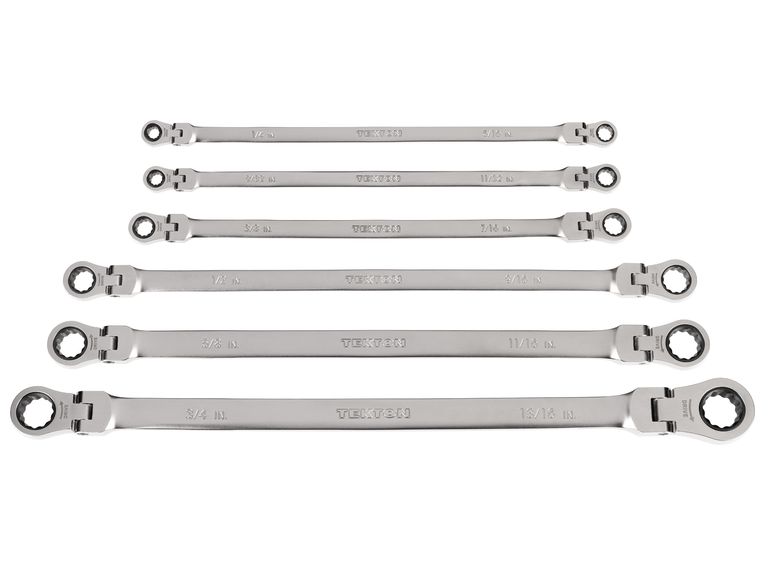6Piece Long Flex Ratcheting Box End Wrench Set TEKTON