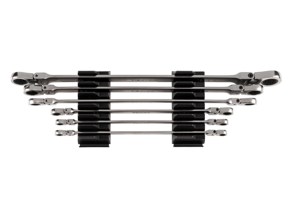 6Piece Long Flex Ratcheting Box End Wrench Set with Organizer TEKTON