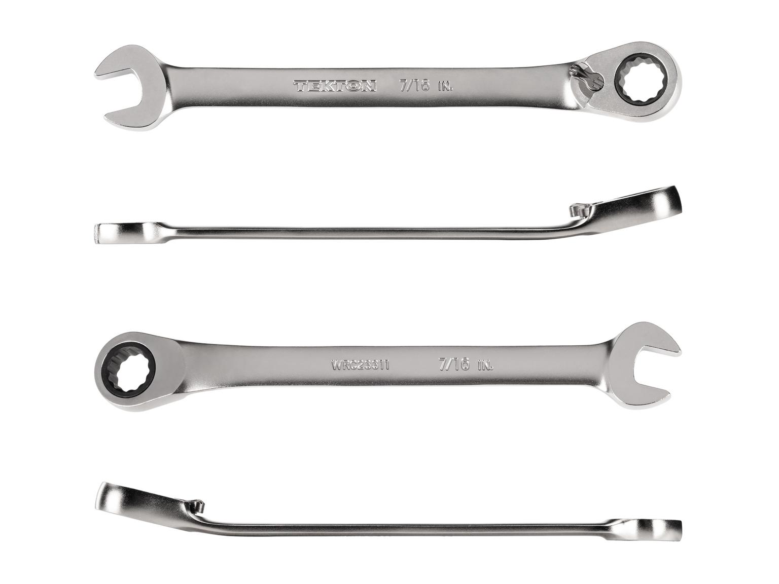 TEKTON WRC23311-T 7/16 Inch Reversible 12-Point Ratcheting Combination Wrench