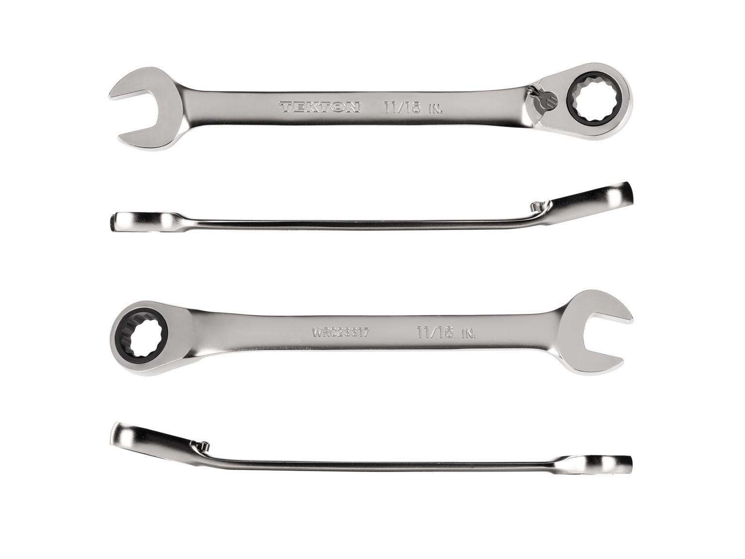 TEKTON WRC23317-T 11/16 Inch Reversible 12-Point Ratcheting Combination Wrench