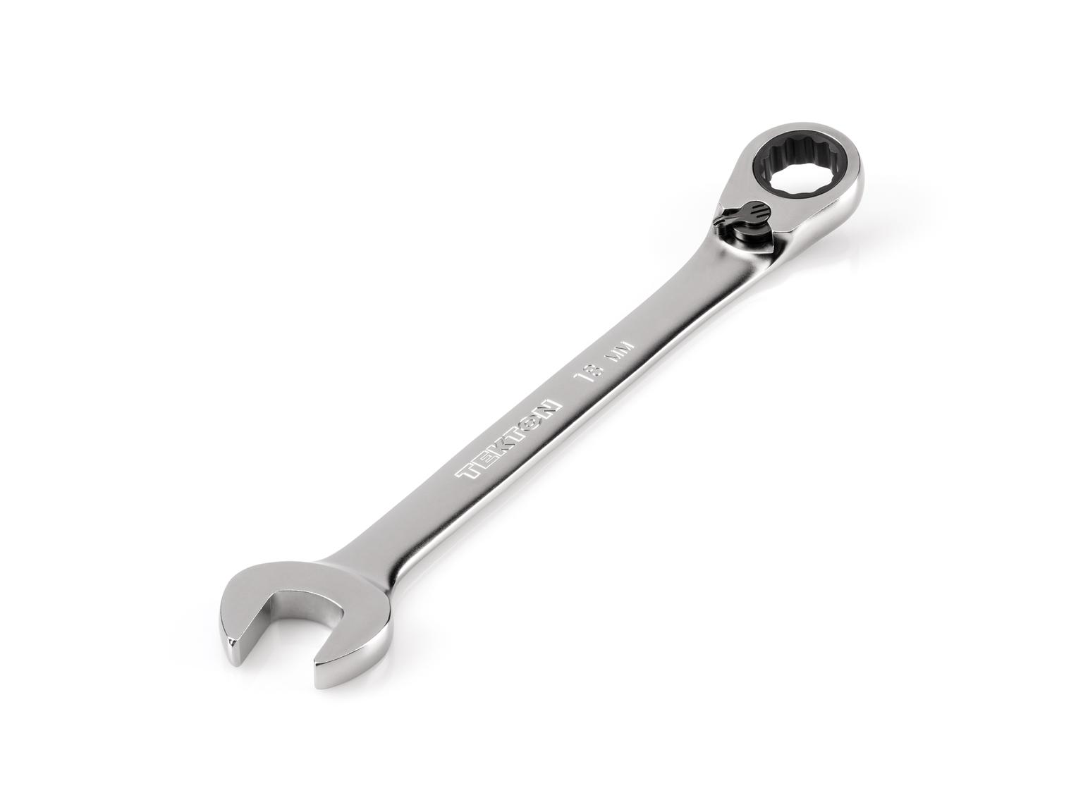 TEKTON WRC23418-T 18 mm Reversible 12-Point Ratcheting Combination Wrench