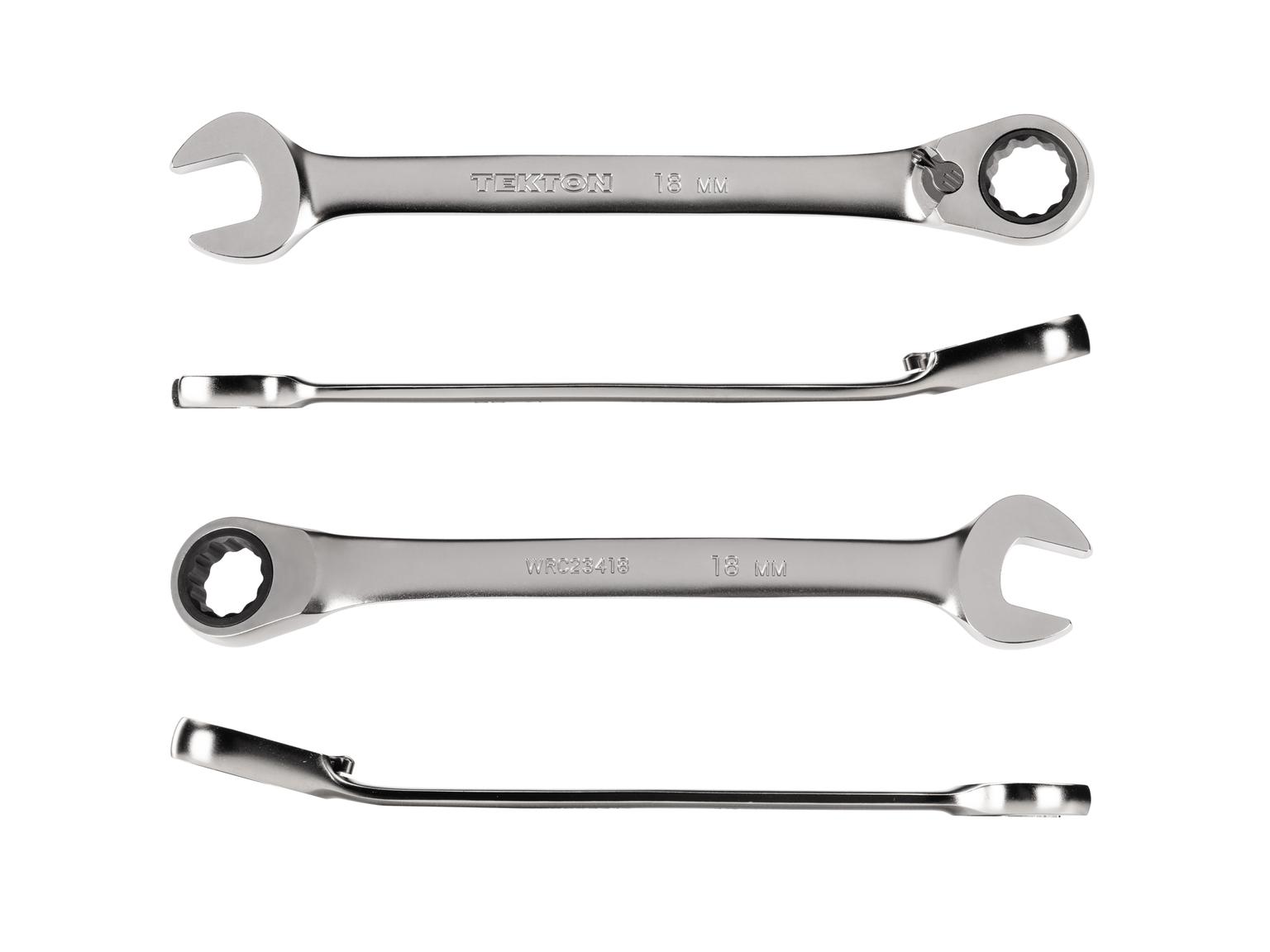 TEKTON WRC23418-T 18 mm Reversible 12-Point Ratcheting Combination Wrench