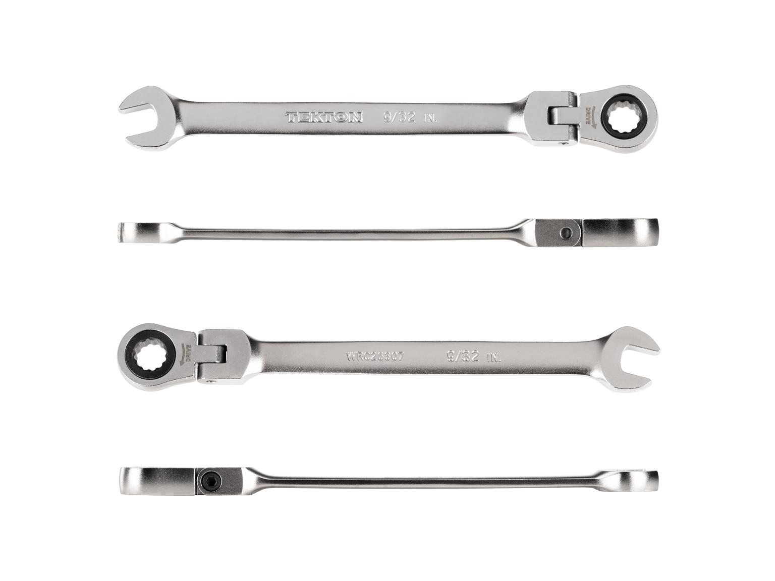 TEKTON WRC26307-T 9/32 Inch Flex Head 12-Point Ratcheting Combination Wrench