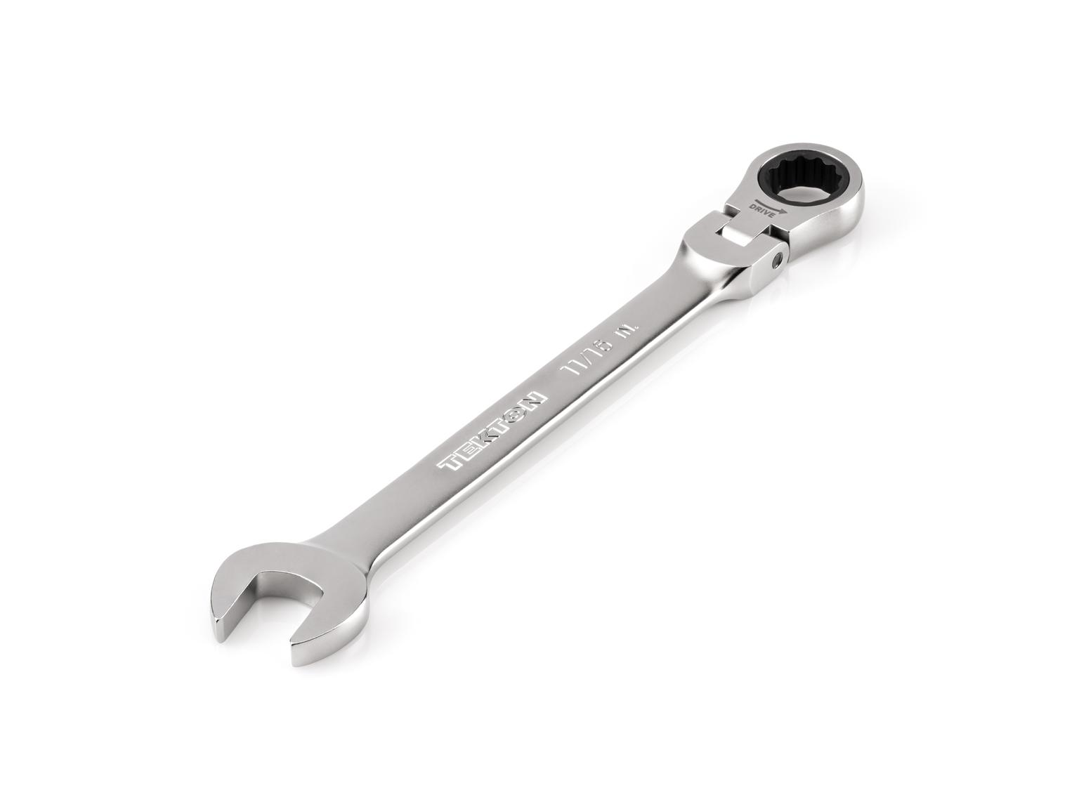 TEKTON WRC26317-T 11/16 Inch Flex Head 12-Point Ratcheting Combination Wrench