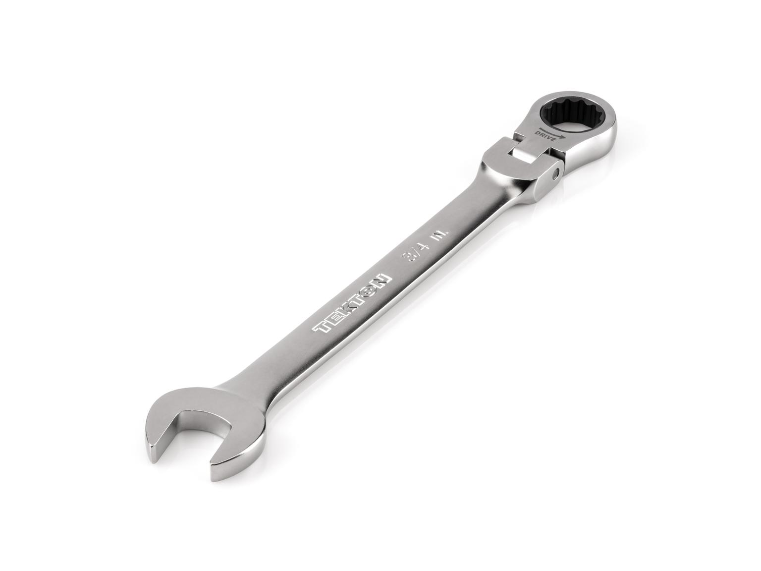 TEKTON WRC26319-T 3/4 Inch Flex Head 12-Point Ratcheting Combination Wrench