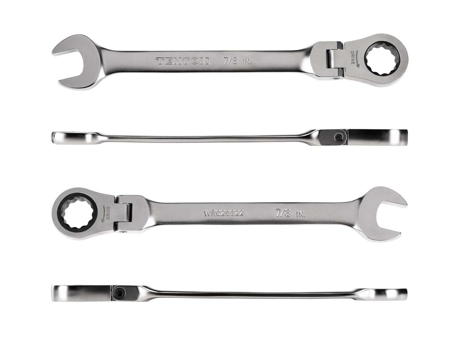 TEKTON WRC26322-T 7/8 Inch Flex Head 12-Point Ratcheting Combination Wrench