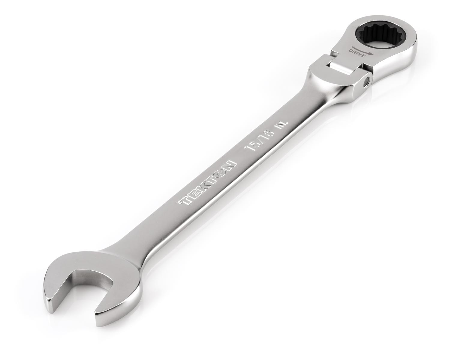 TEKTON WRC26324-T 15/16 Inch Flex Head 12-Point Ratcheting Combination Wrench