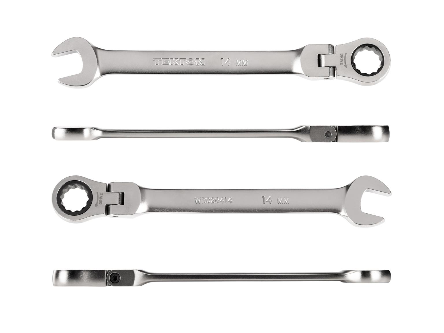 TEKTON WRC26414-T 14 mm Flex Head 12-Point Ratcheting Combination Wrench