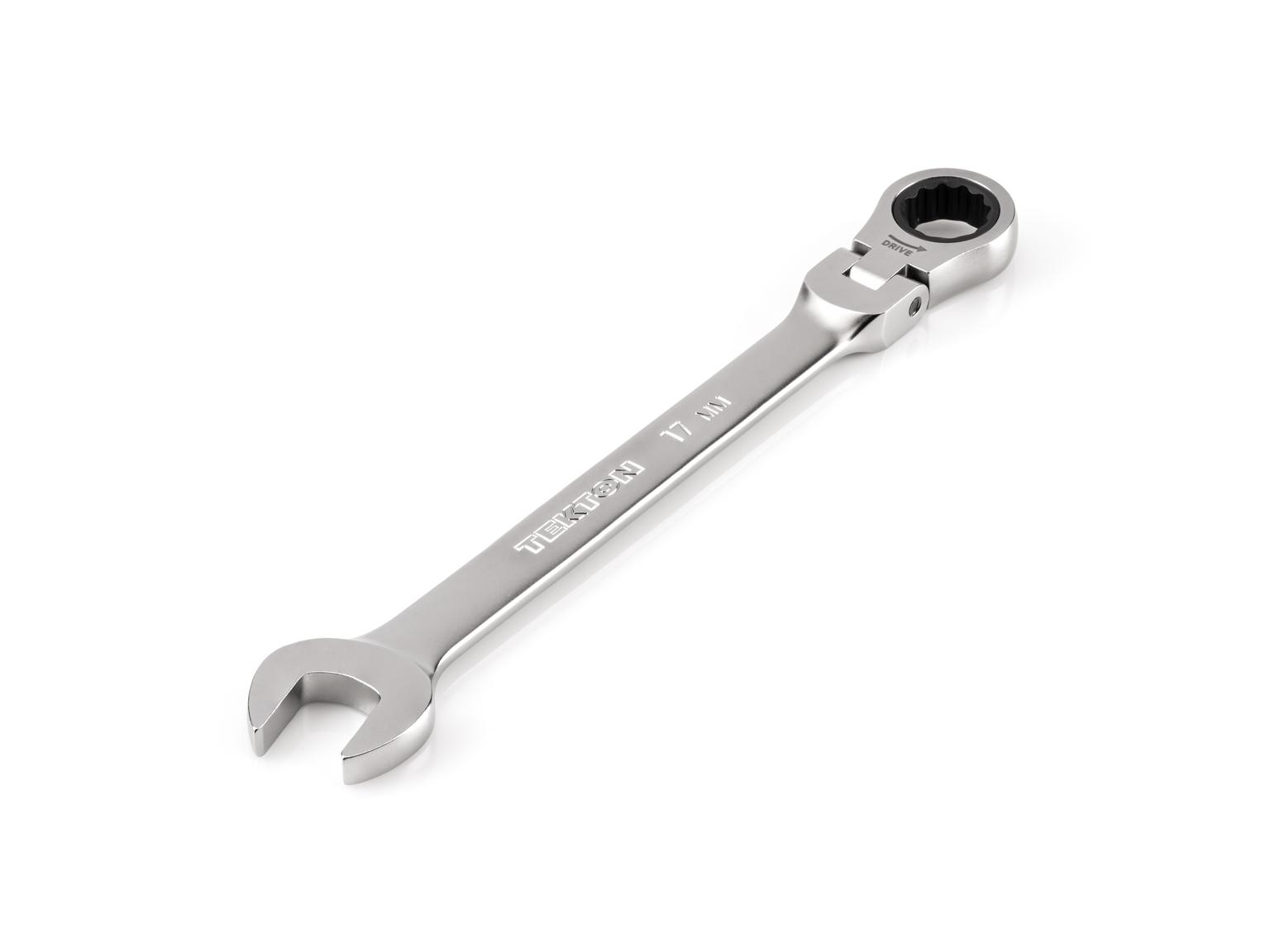 TEKTON WRC26417-T 17 mm Flex Head 12-Point Ratcheting Combination Wrench