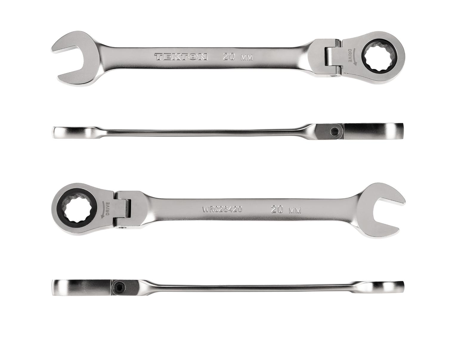TEKTON WRC26420-T 20 mm Flex Head 12-Point Ratcheting Combination Wrench