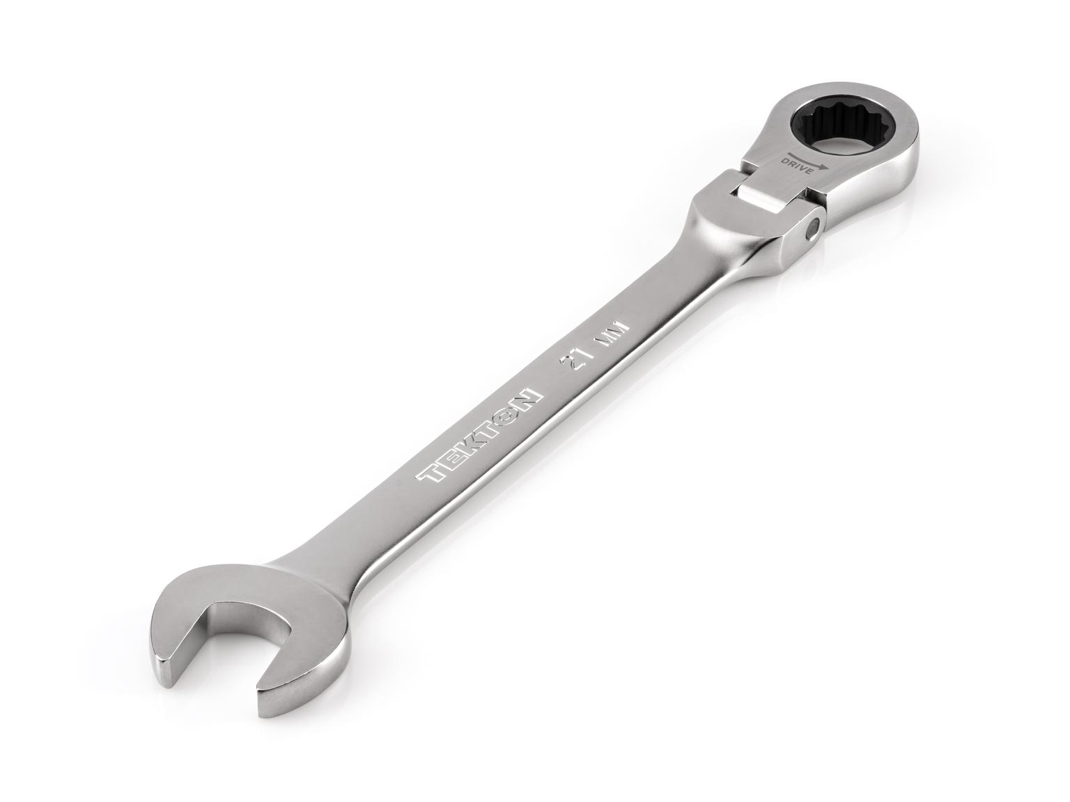 TEKTON WRC26421-T 21 mm Flex Head 12-Point Ratcheting Combination Wrench