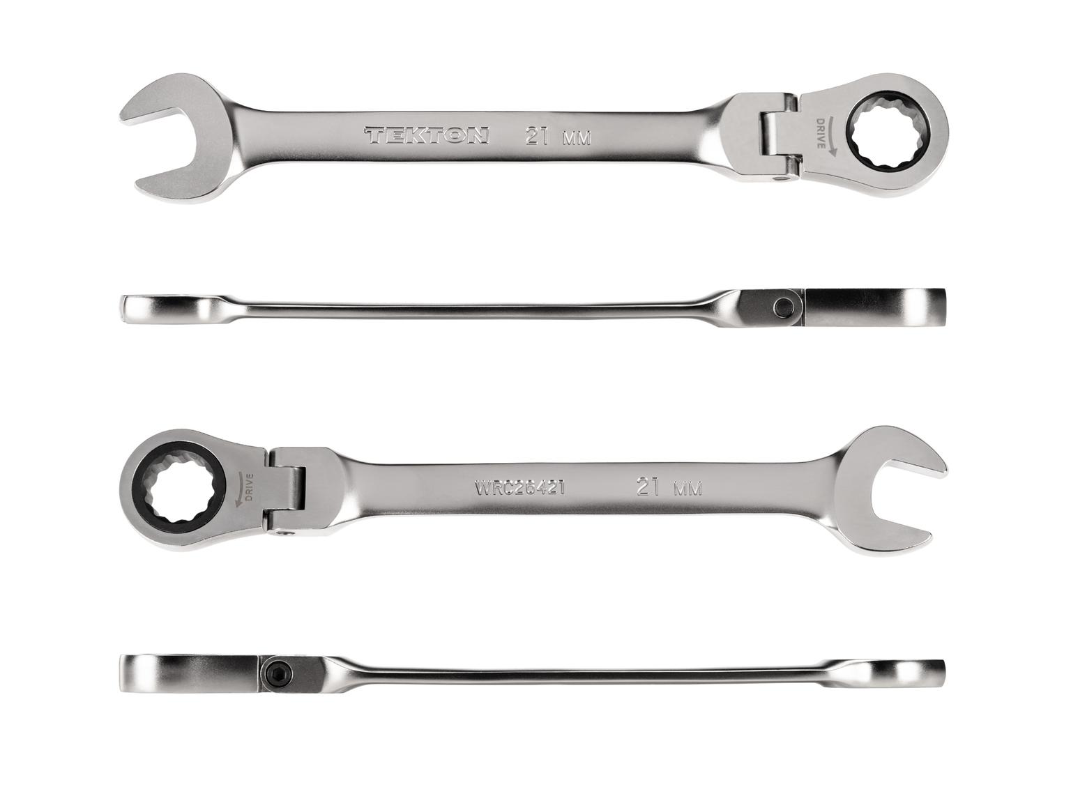 TEKTON WRC26421-T 21 mm Flex Head 12-Point Ratcheting Combination Wrench