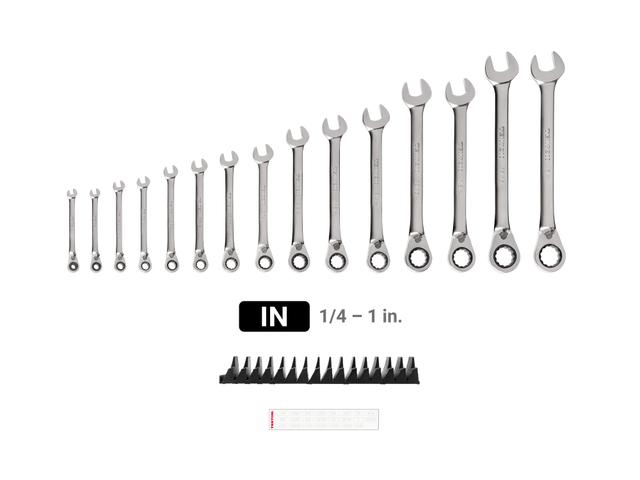 15-Piece Reversible Ratcheting Wrench Set with Organizer | TEKTON