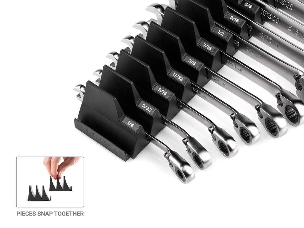 15Piece Reversible Ratcheting Wrench Set with Organizer TEKTON