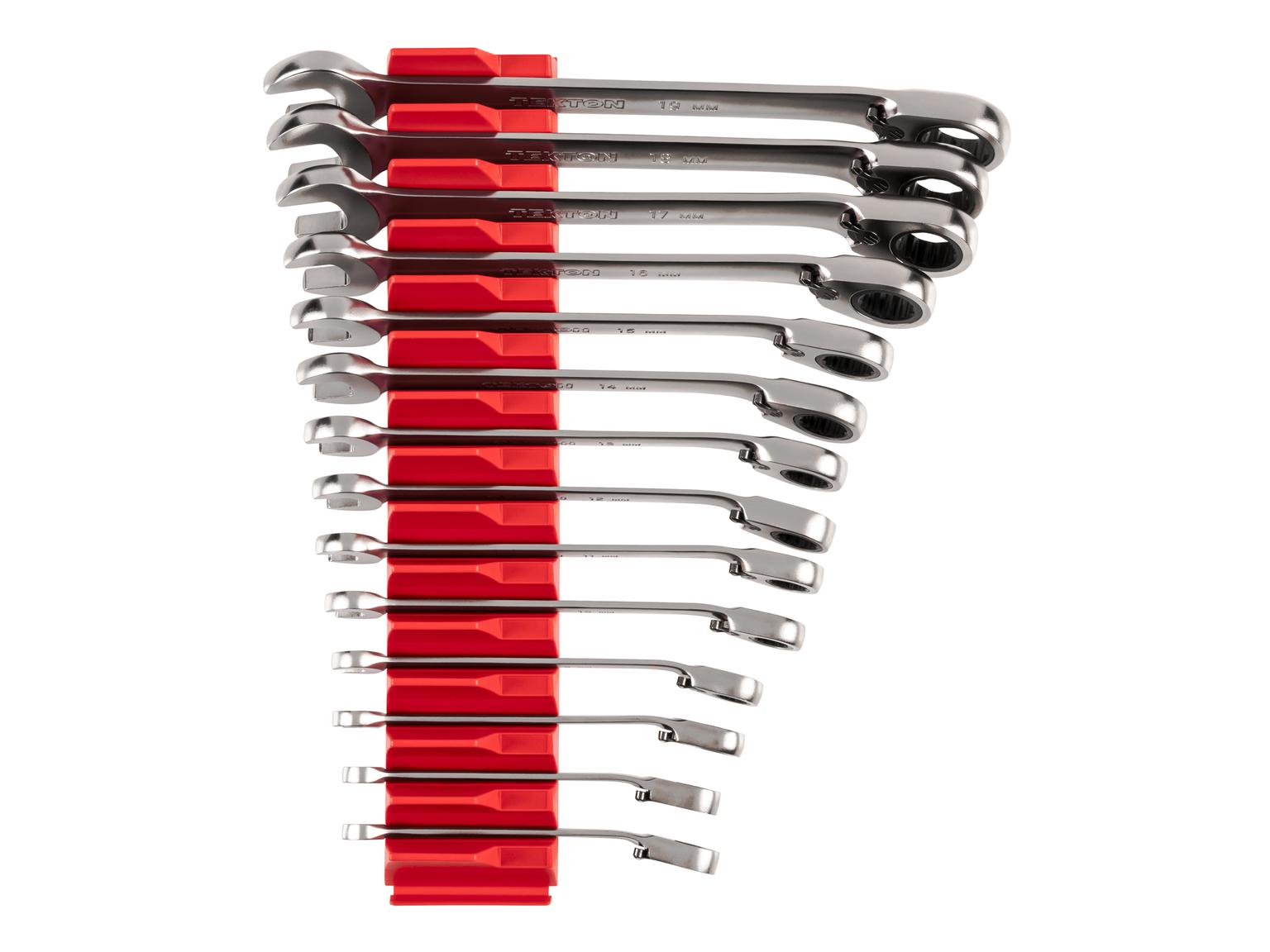Reversible 12-Point Ratcheting Combination Wrench Set, 14-Piece (Modular Wrench Organizer)